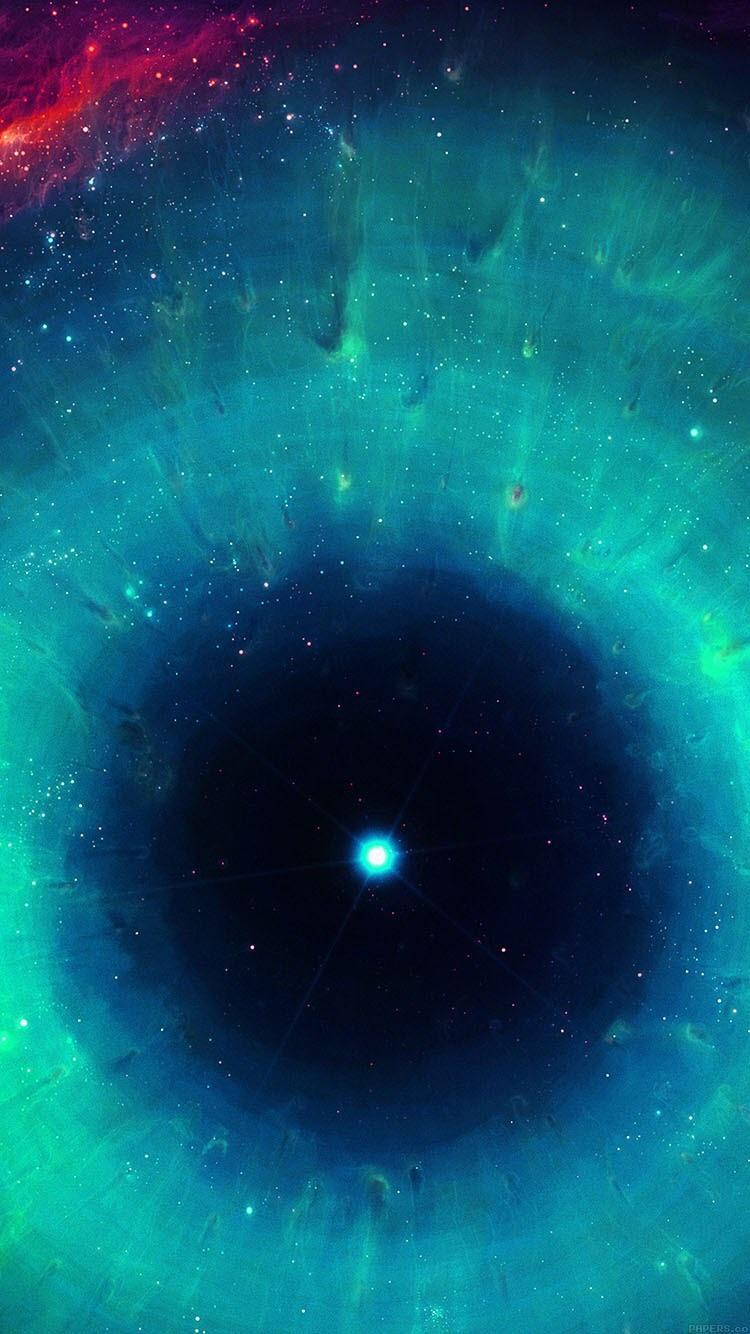 Nebulosa occhio spaziale blu-verde, 750x1334 Full HD Verticale, Smartphone