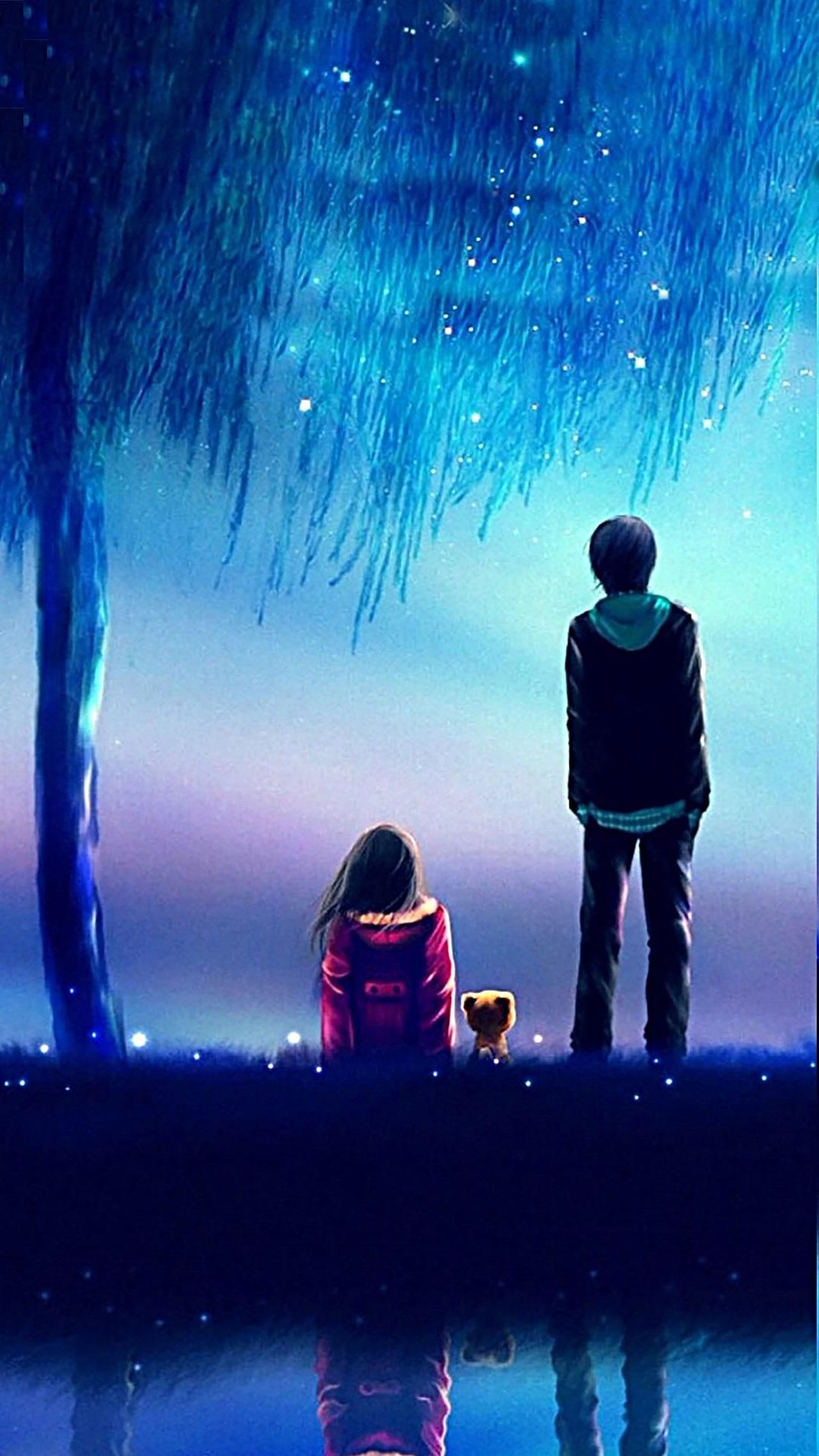 coppia anime notte stellata, 1080x1920 Full HD Verticale, iPhone