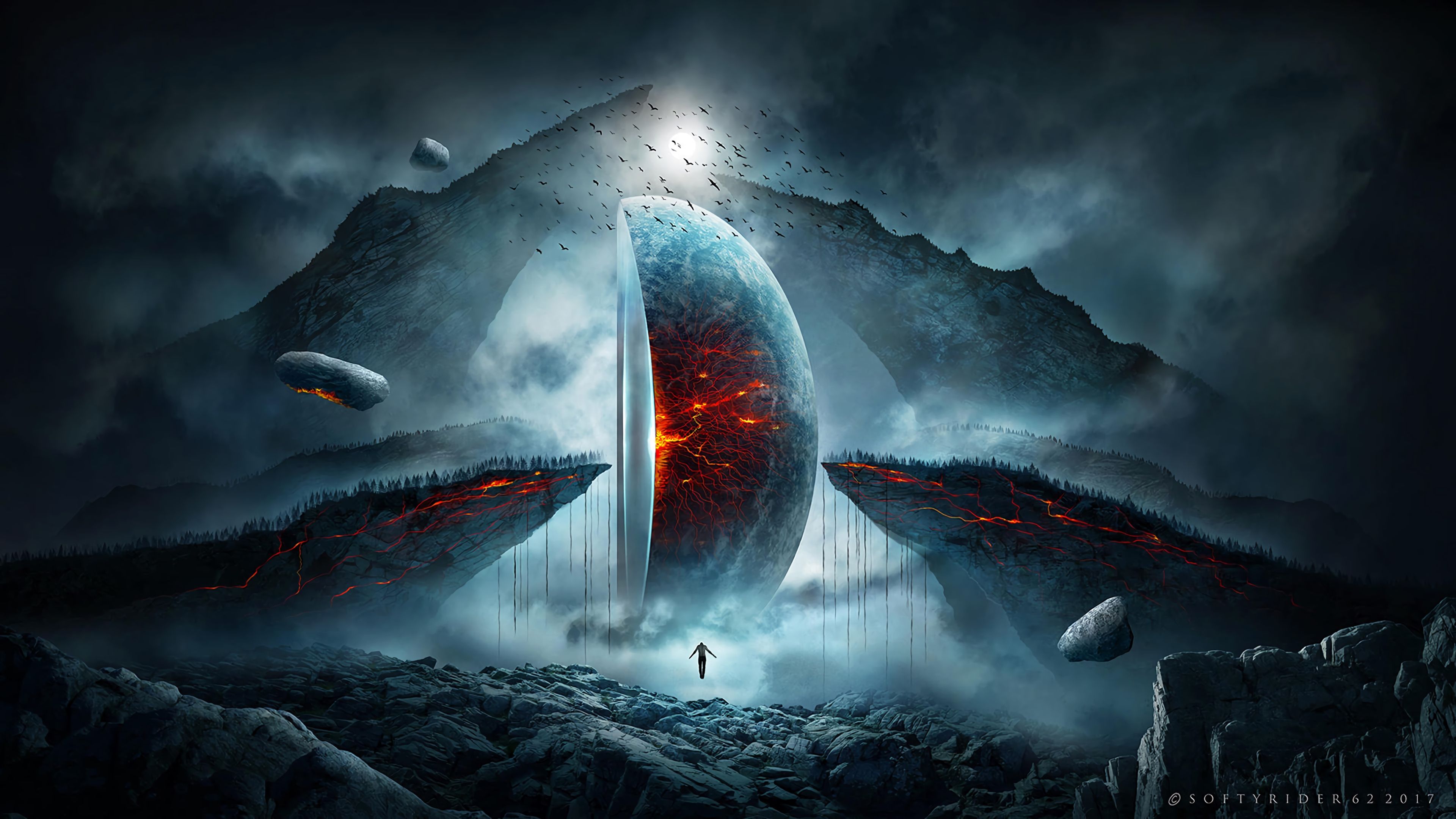 Portale fantasy con figura solitaria, 3840x2160 Ultra HD, 4K TV