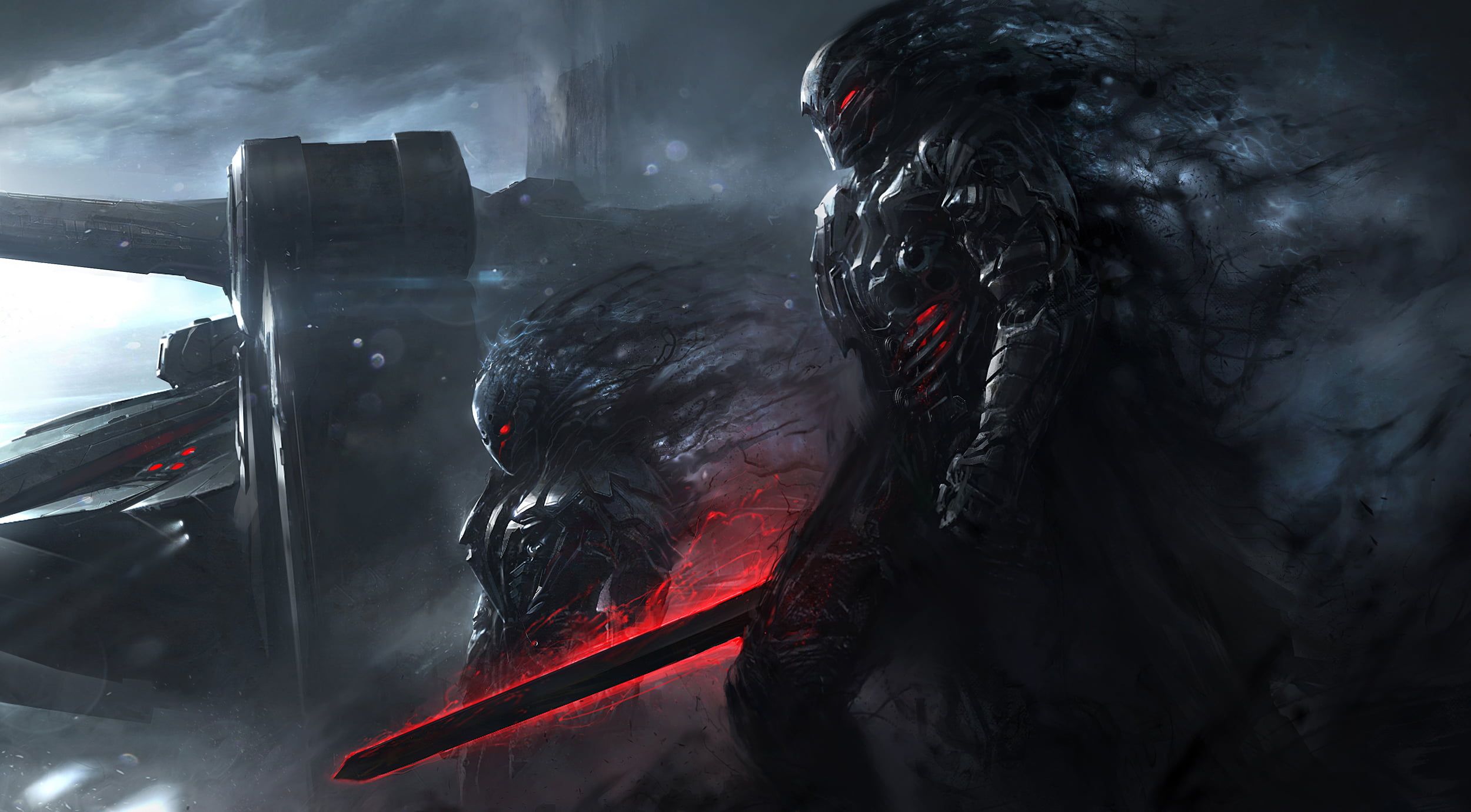 Guerriero oscuro spada laser rossa, 2500x1380 Hi-Res, Desktop