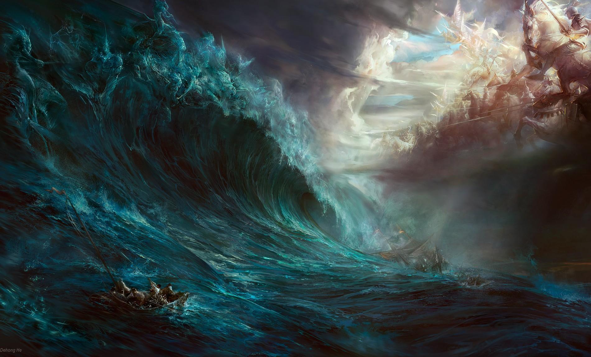 Onda gigante oceano tempesta, 1900x1150 HD Ready, PC
