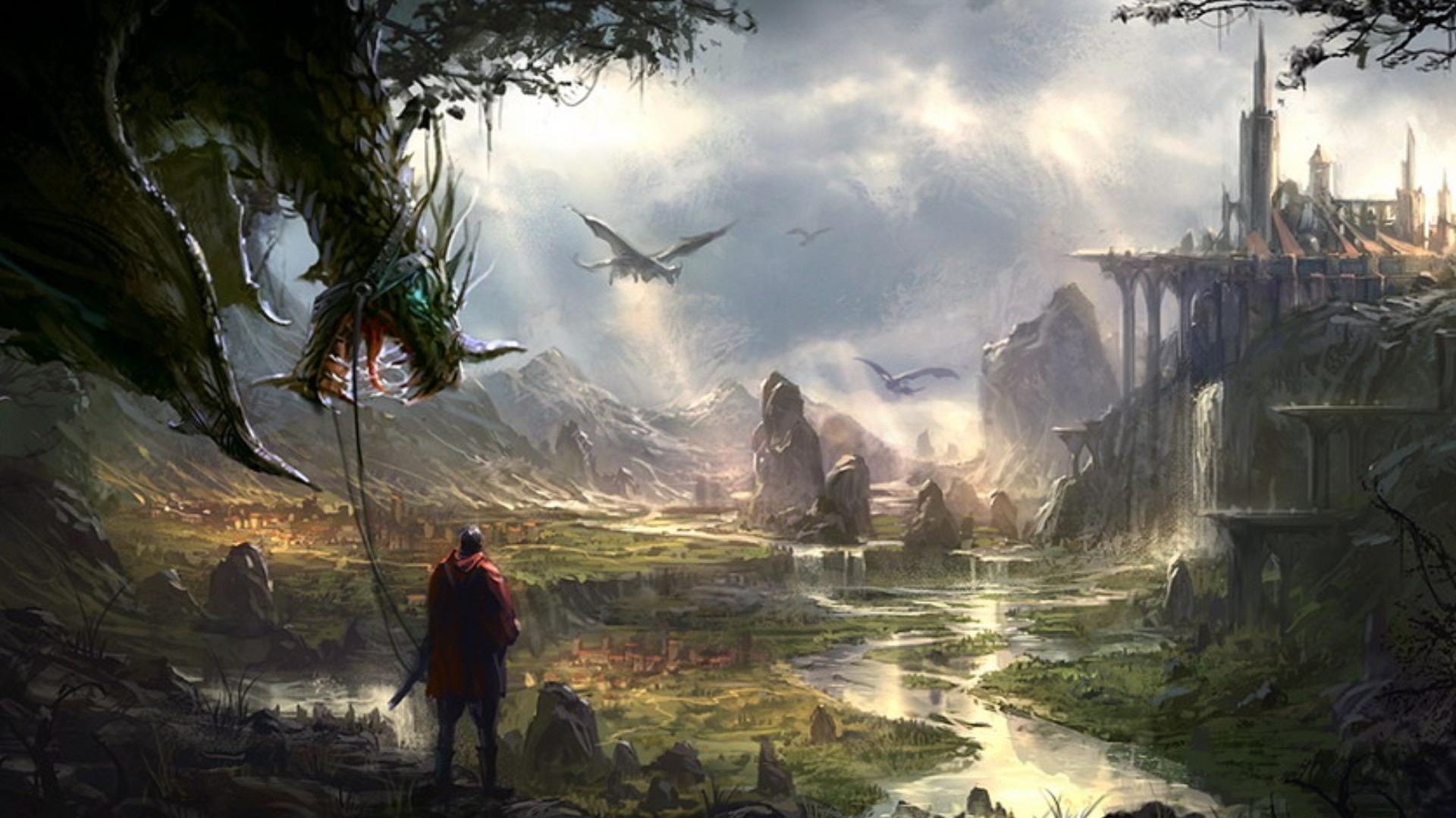 Viandante paesaggio fantasy epico, 1920x1080 Full HD 1080p, Desktop