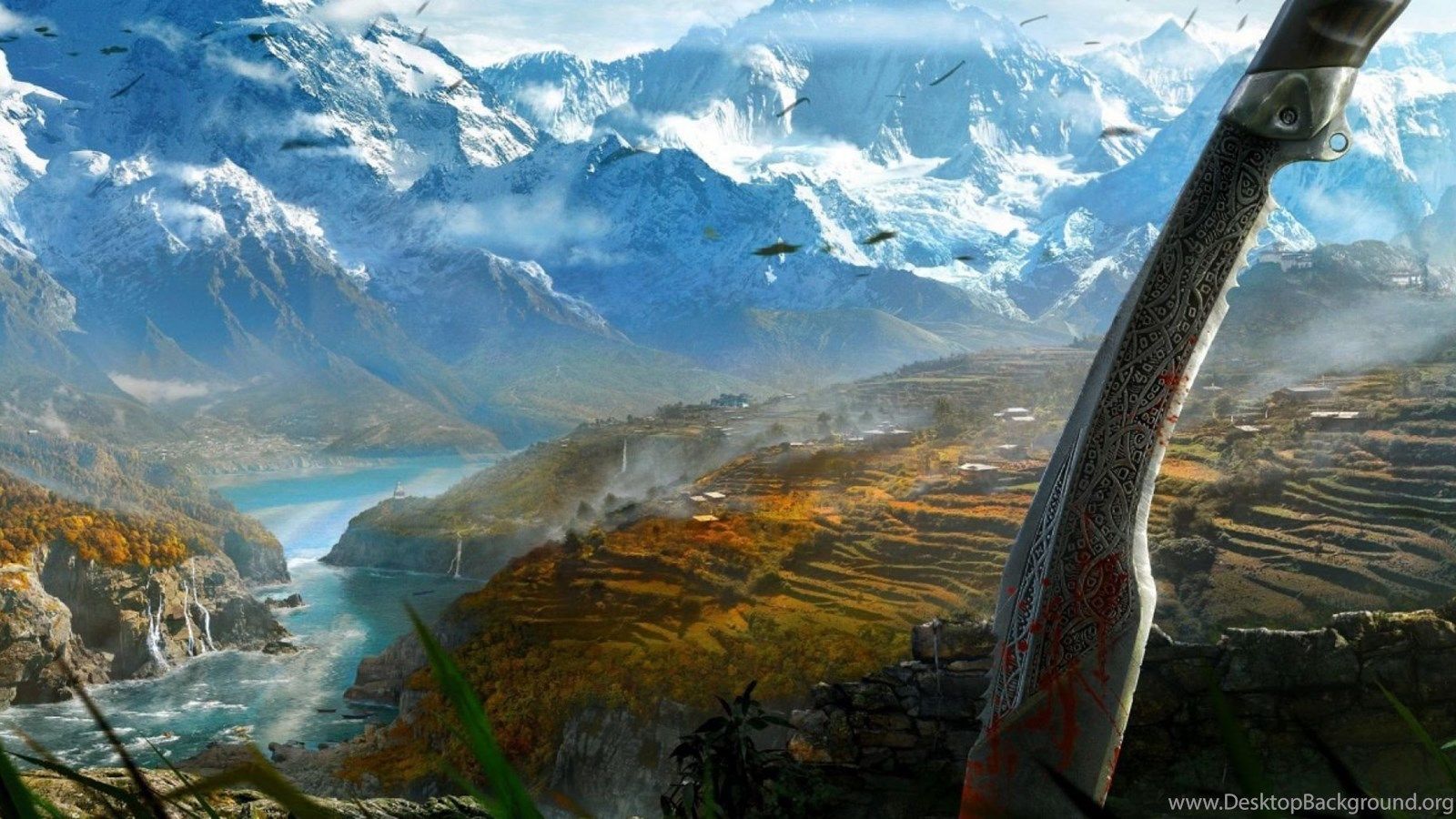 Far Cry 4 paesaggio montano Himalaya, 2304x900 Panoramico, Dual Screen