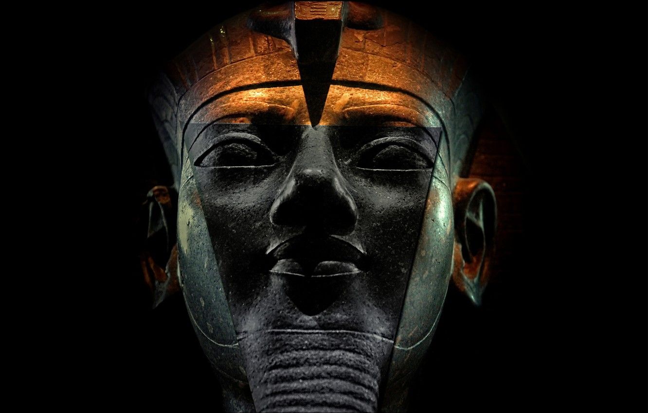 Maschera Faraone egizio scura, 1332x850 720p, Laptop