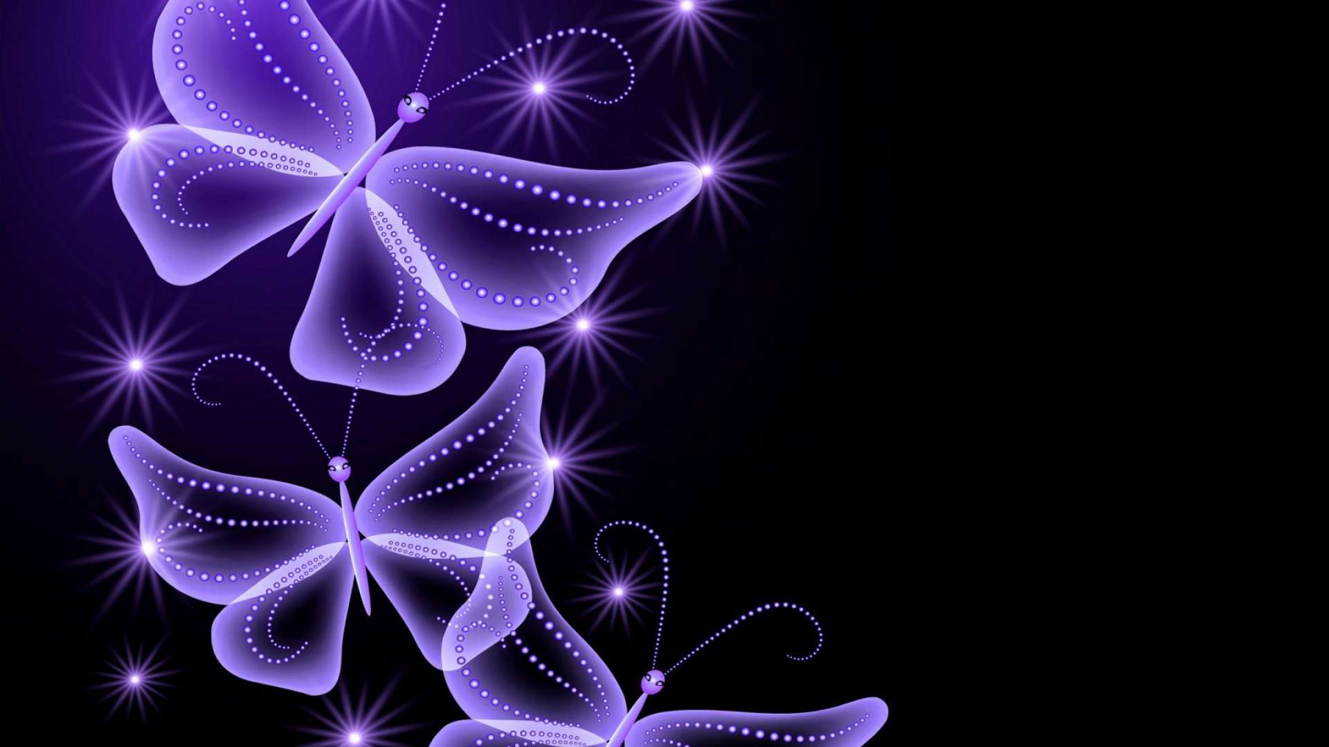 Farfalle neon viola brillanti, 1920x1080 Full HD, PC Desktop