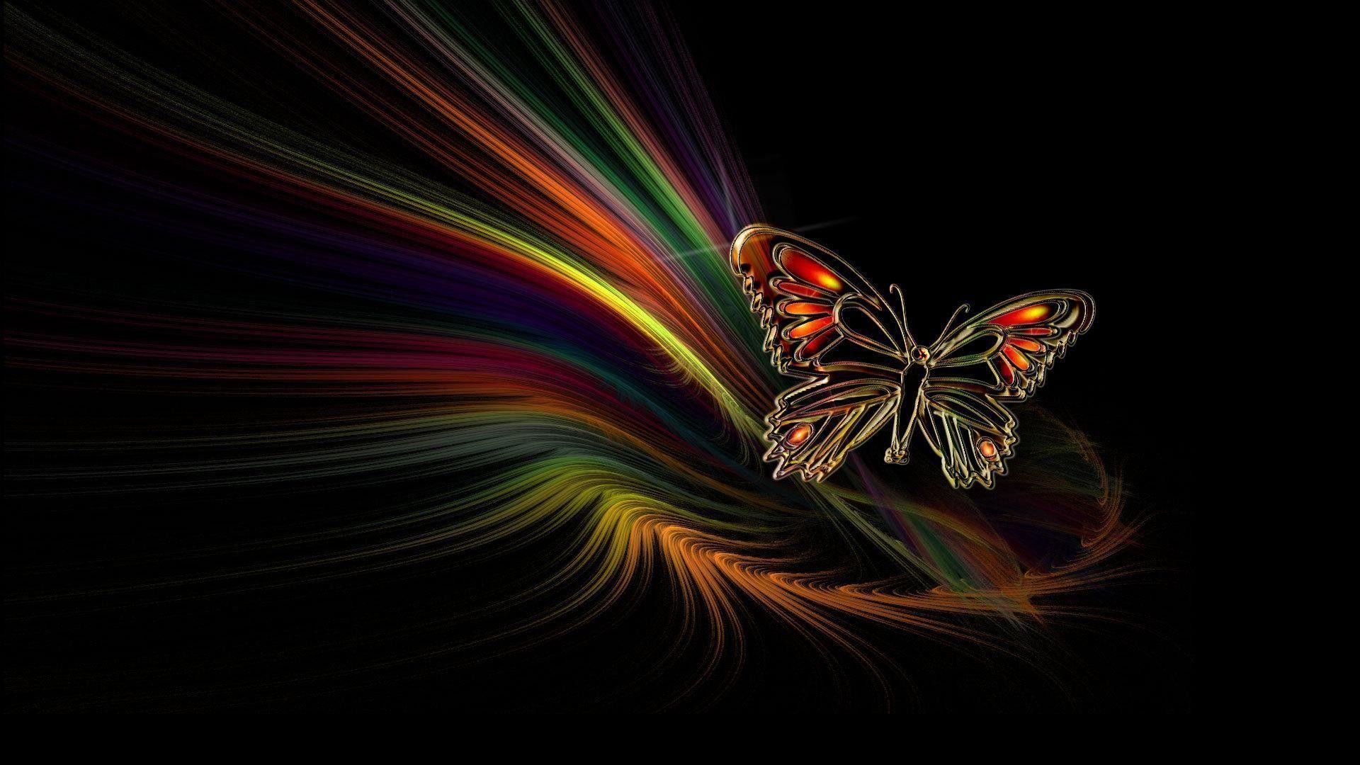 Farfalla arcobaleno luminosa scia, 1920x1080 Full HD, PC Desktop