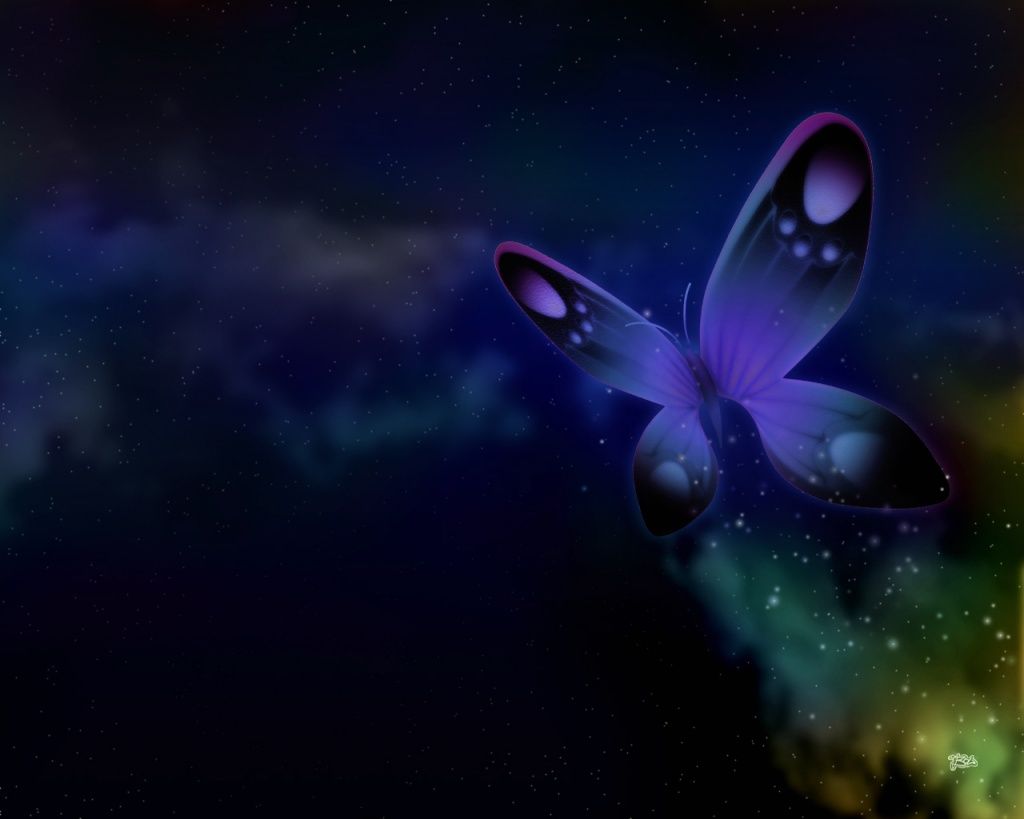 Farfalla viola cosmica notturna, 1024x819 HD, iMac