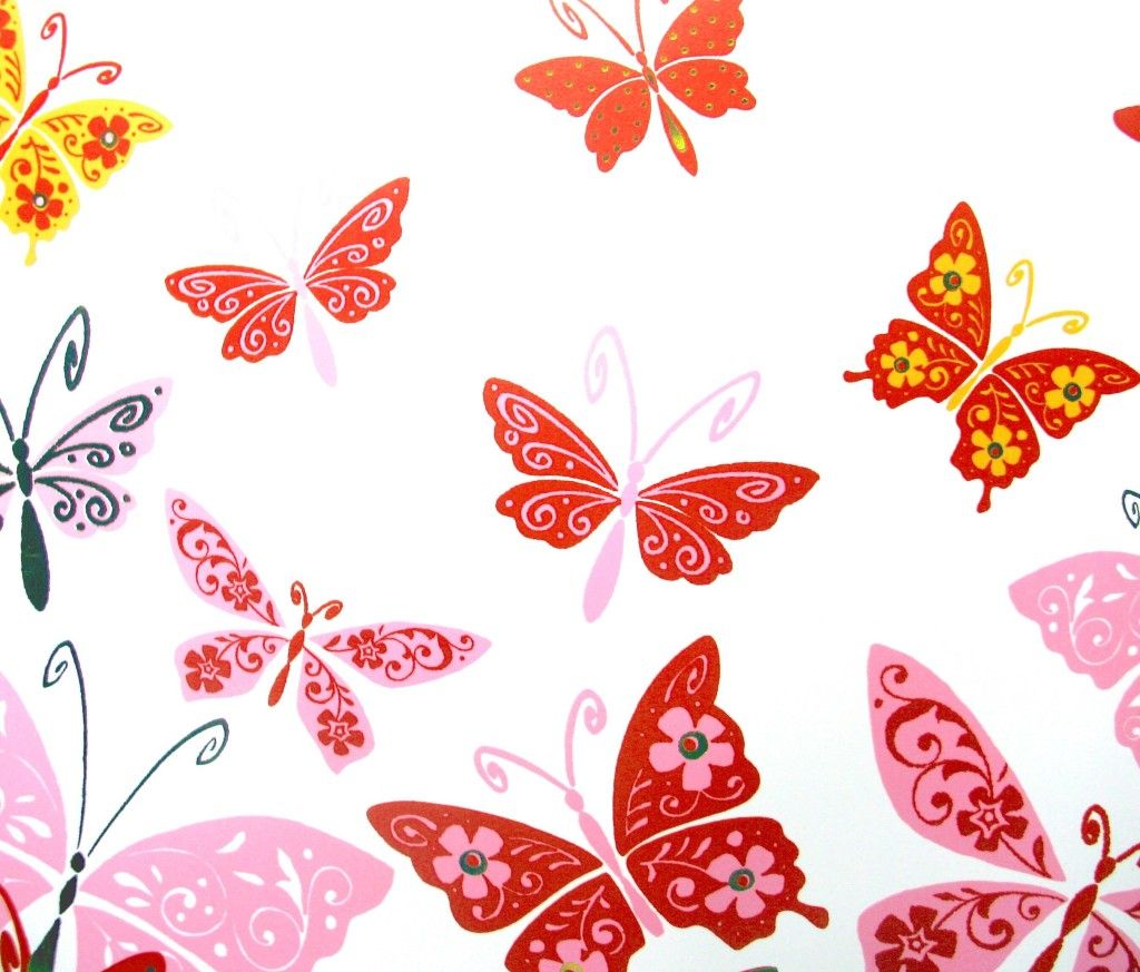 Farfalle animate colorate rosa rosso, 1024x873 HD, Desktop