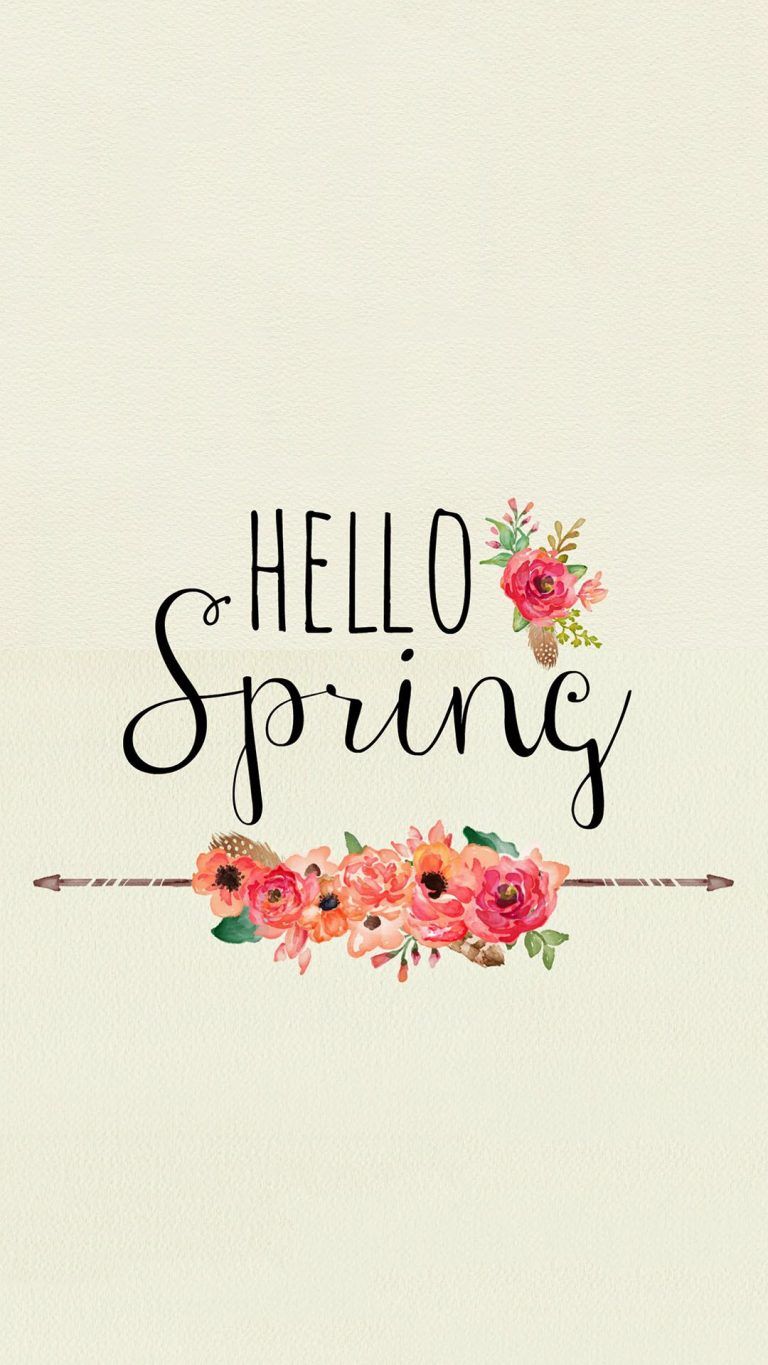 Fiori acquerello Hello Spring, 768x1365 Full HD Verticale, Samsung Galaxy