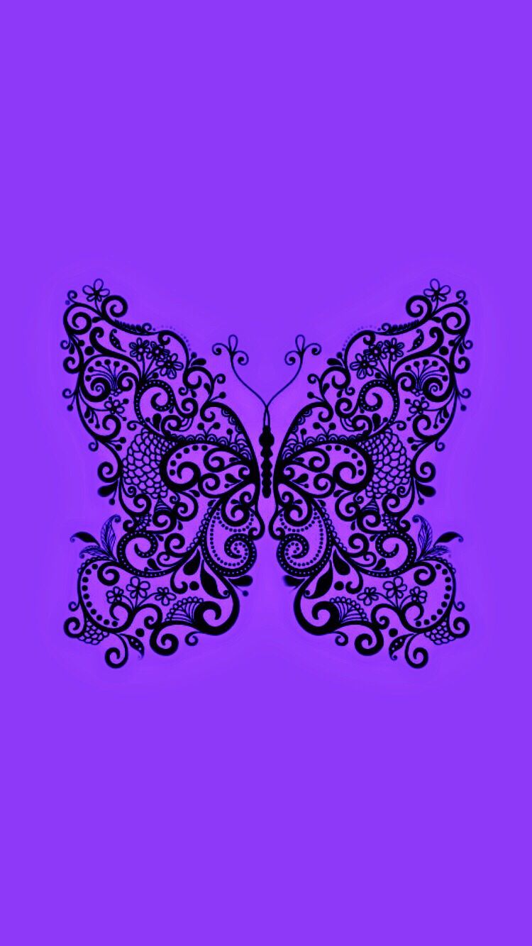 Farfalla ornamentale viola e nero, 750x1334 Full HD Verticale, iPhone