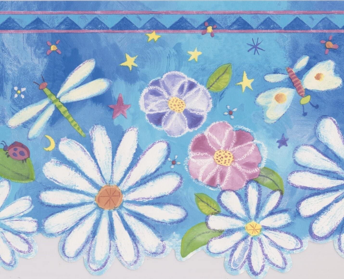 Bordo floreale libellule farfalle blu, 1430x1163 HD, Desktop
