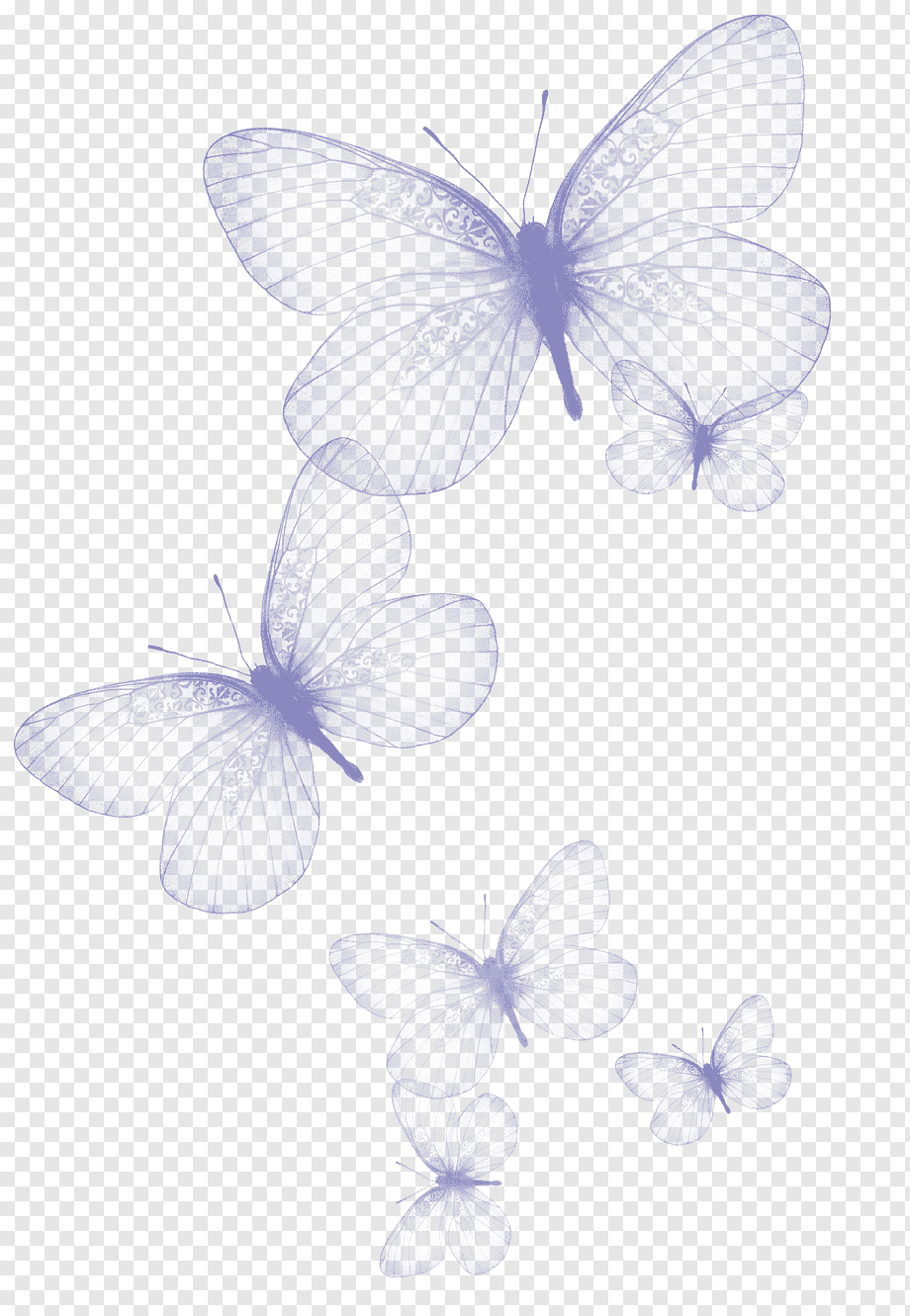 Farfalle viola trasparenti, 920x1331 Verticale, Mobile