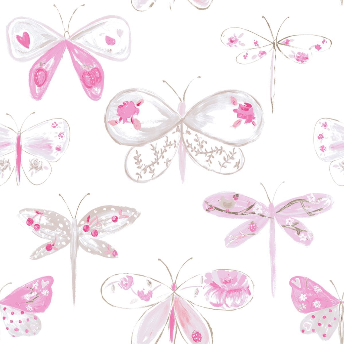 Farfalle e libellule rosa acquerello, 1200x1200 HD, Acer Nitro