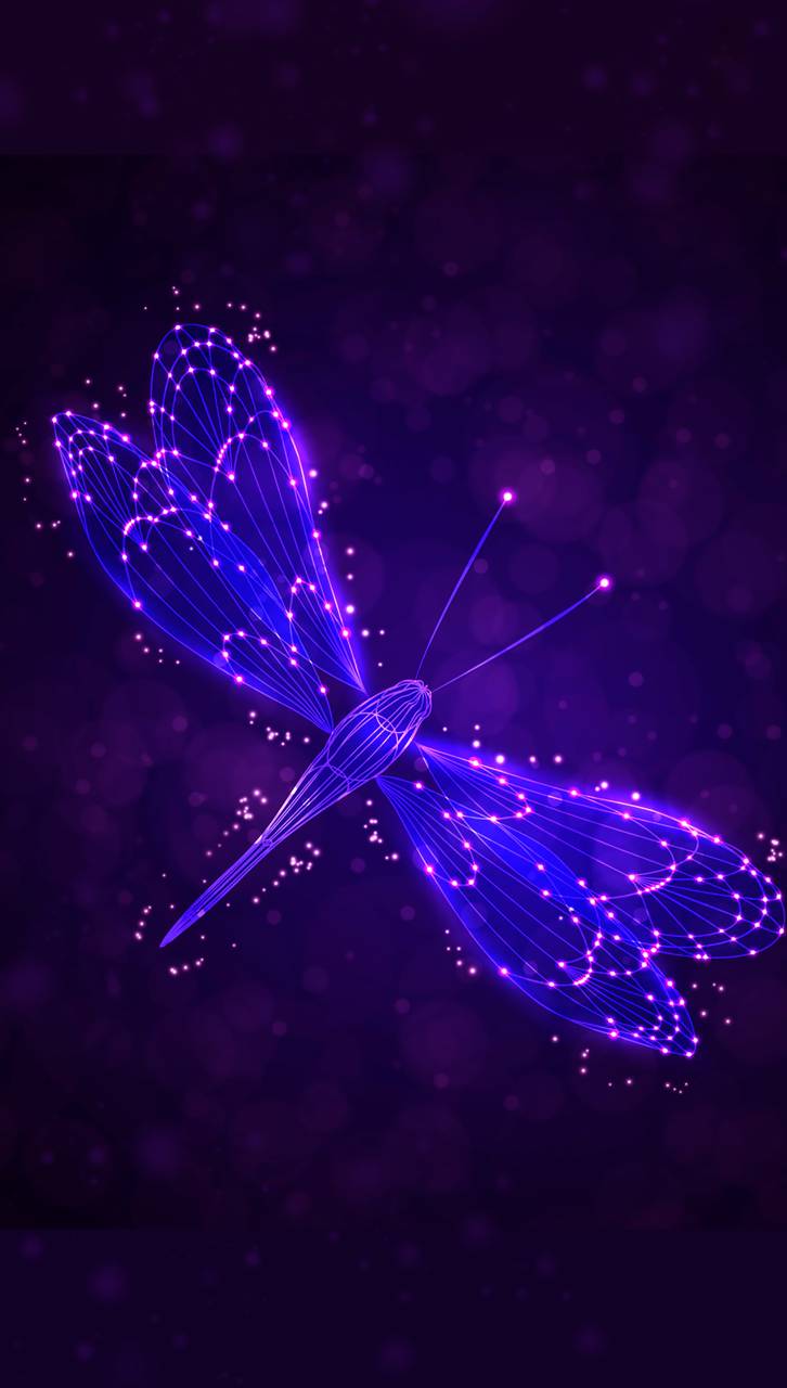 Libellula viola luminosa, 726x1280 Verticale, Mobile
