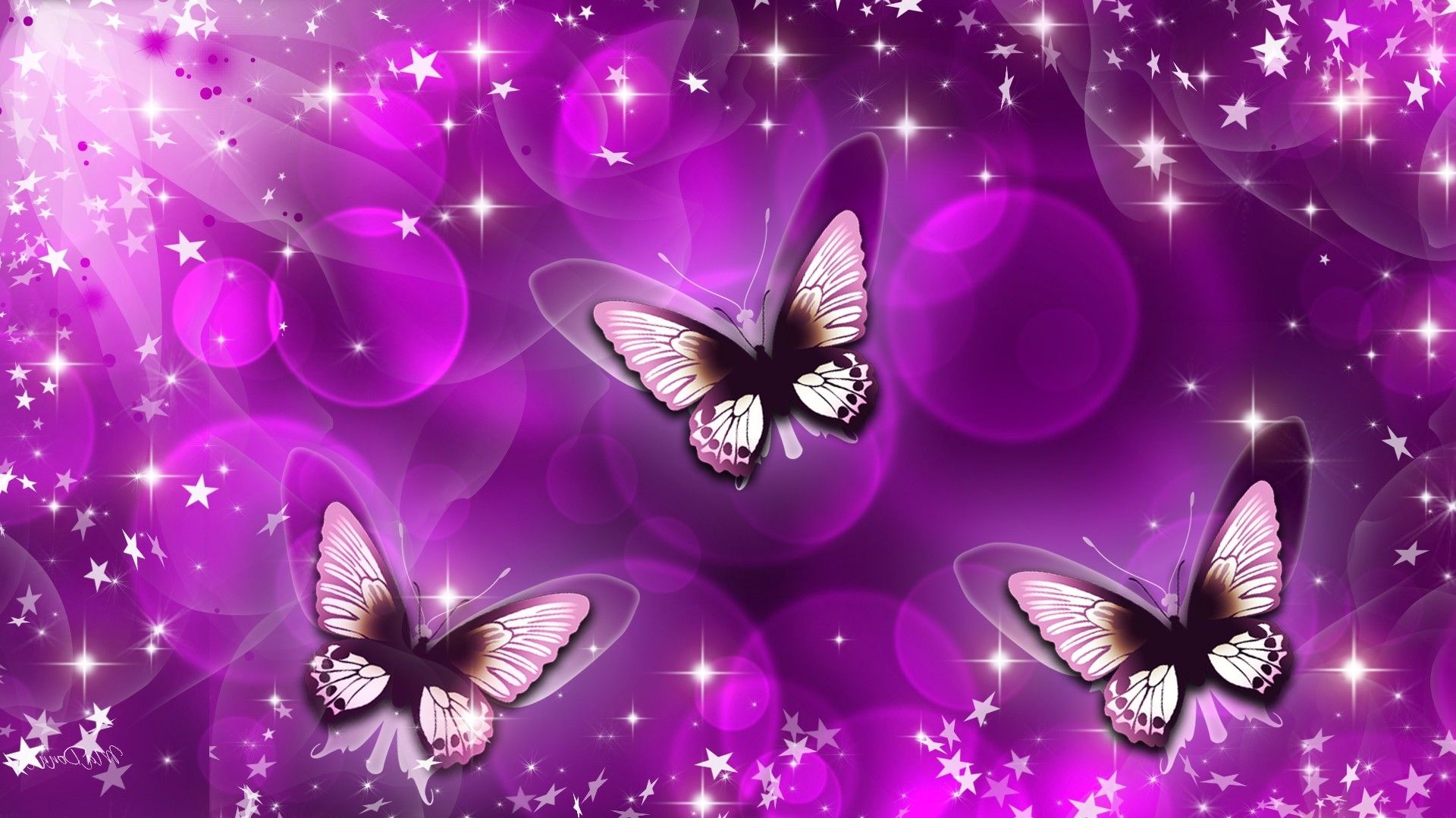 Farfalle viola scintillanti, 1920x1080 Full HD 1080p, Monitor Gaming