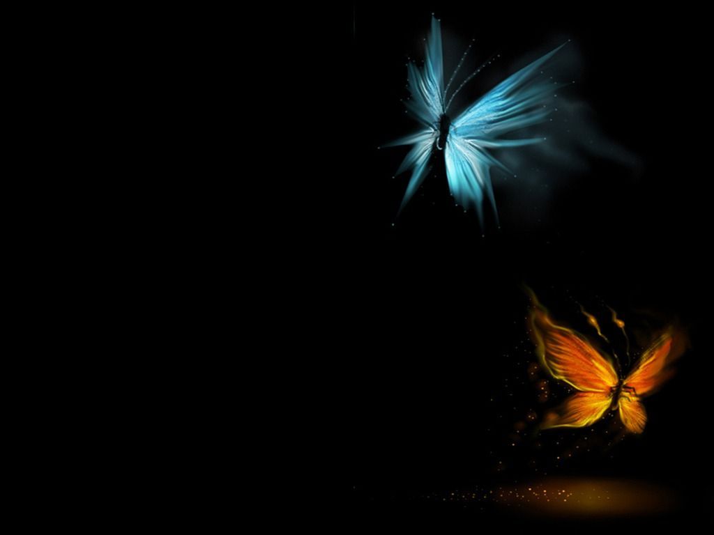 Farfalle blu e arancioni luminose, 1024x768 HD, Monitor Gaming