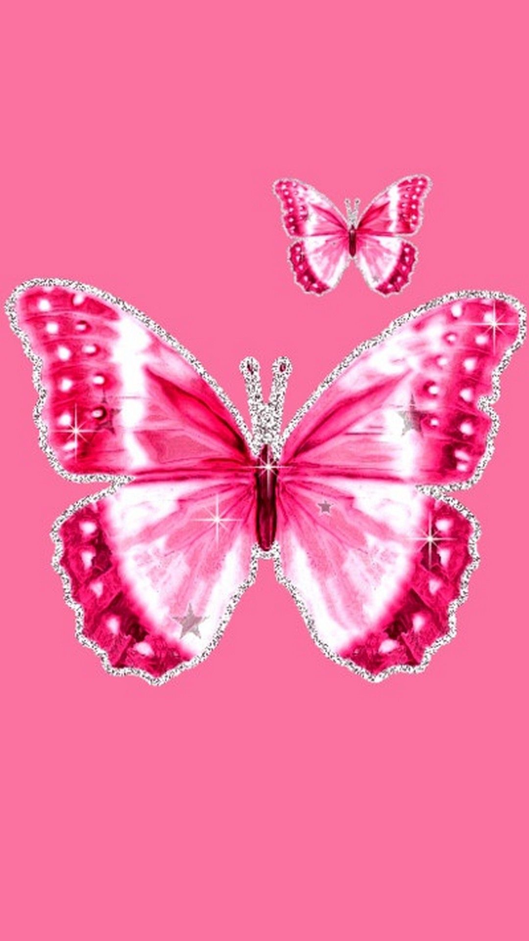 Farfalle rosa glitter, 1080x1920 Verticale, Telefono