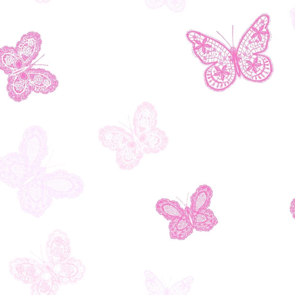 Farfalle rosa merletto sfondo bianco, 940x940 HD, PC