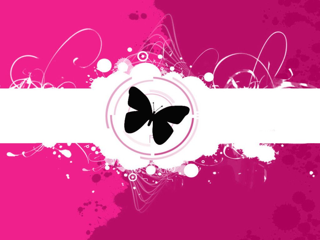 Farfalla nera su rosa grunge, 1024x768 HD, PC