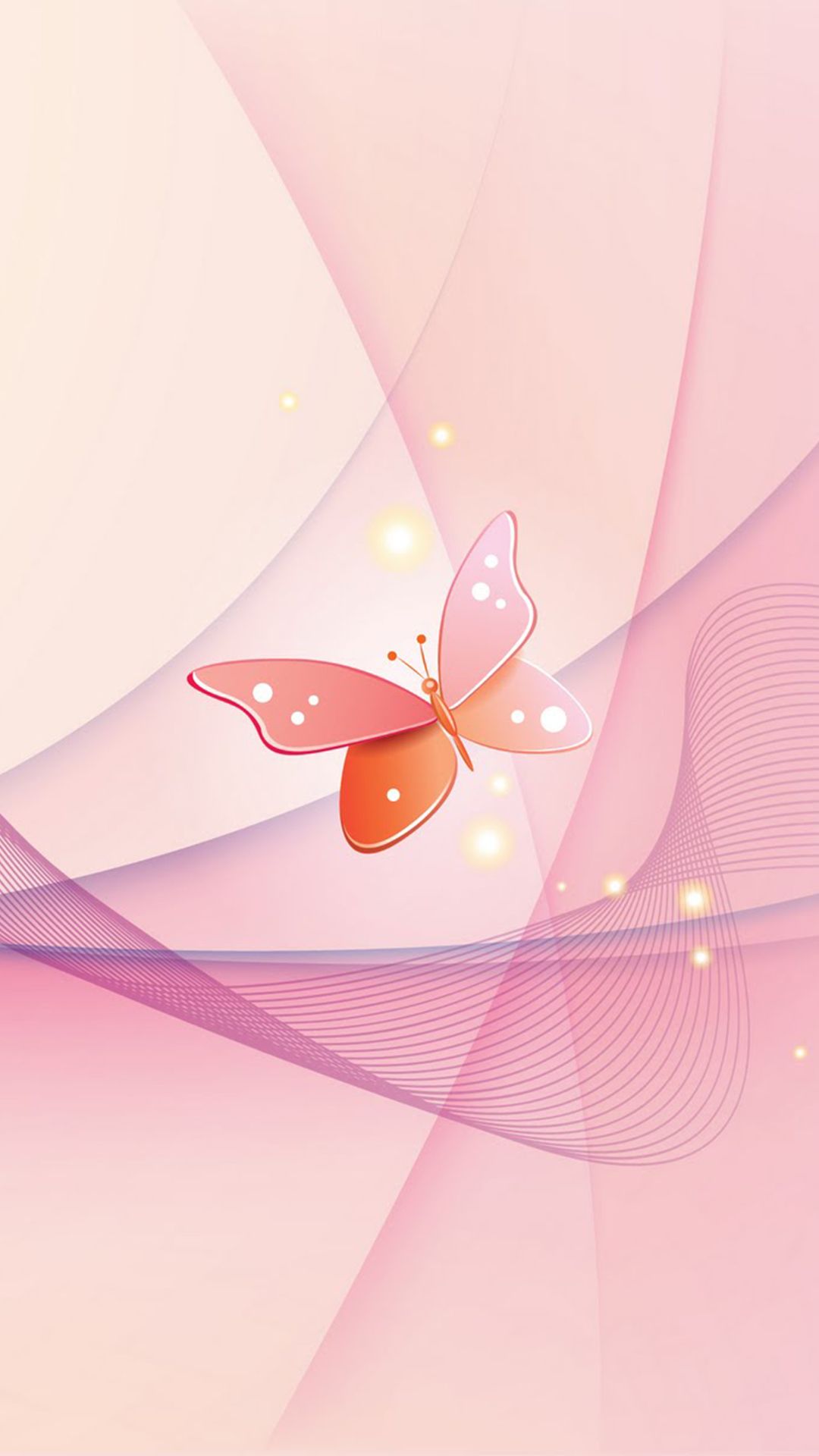 Farfalla rosa astratta, 1080x1920 Full HD Verticale, Smartphone