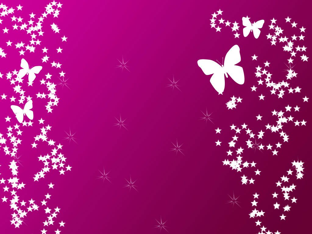 Farfalle bianche e stelle rosa, 1024x768 HD, PC