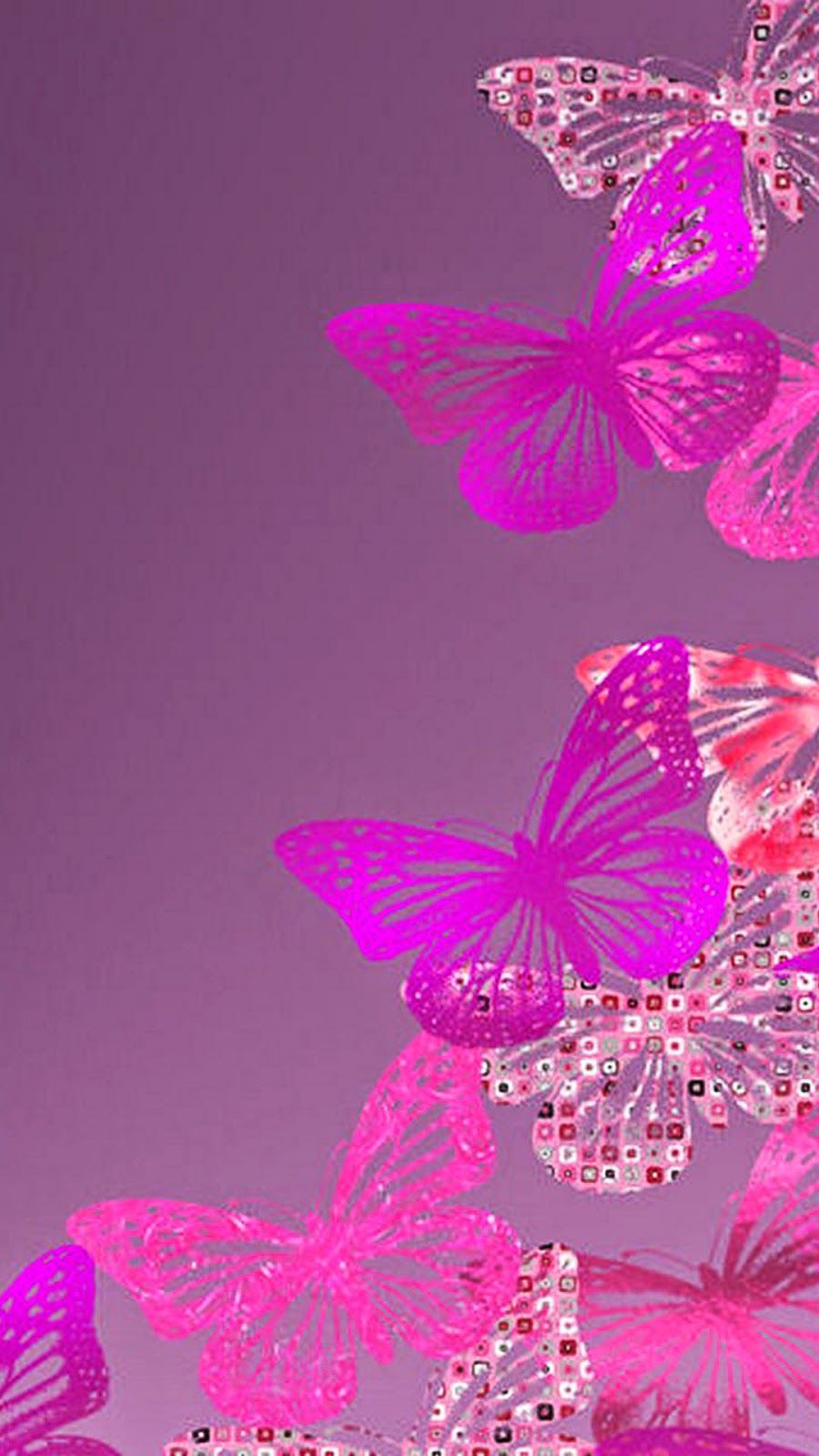 Farfalle rosa fucsia glitter, 900x1600 Full HD Verticale, Smartphone