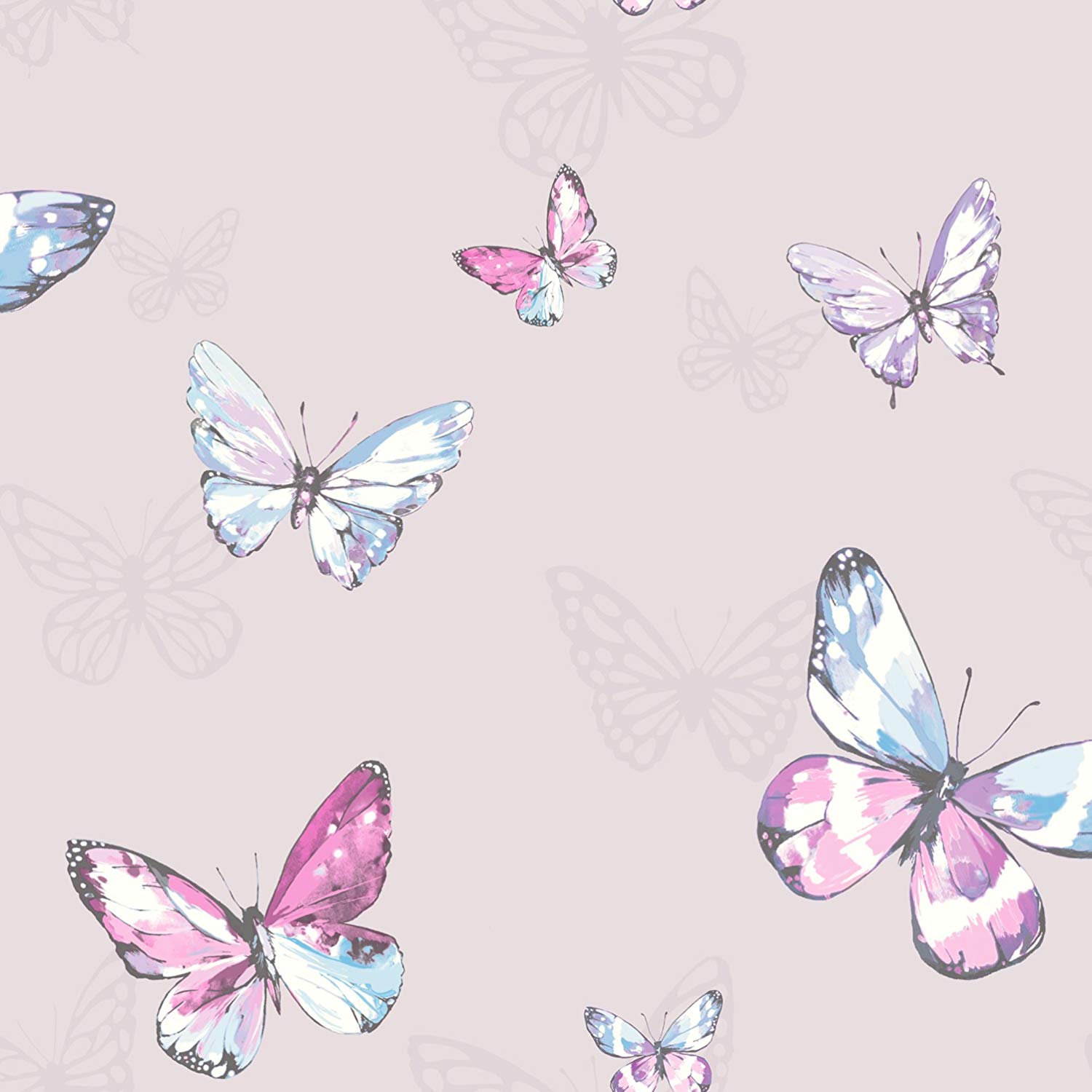 Farfalle rosa e azzurre acquerello, 1500x1500 720p, Laptop