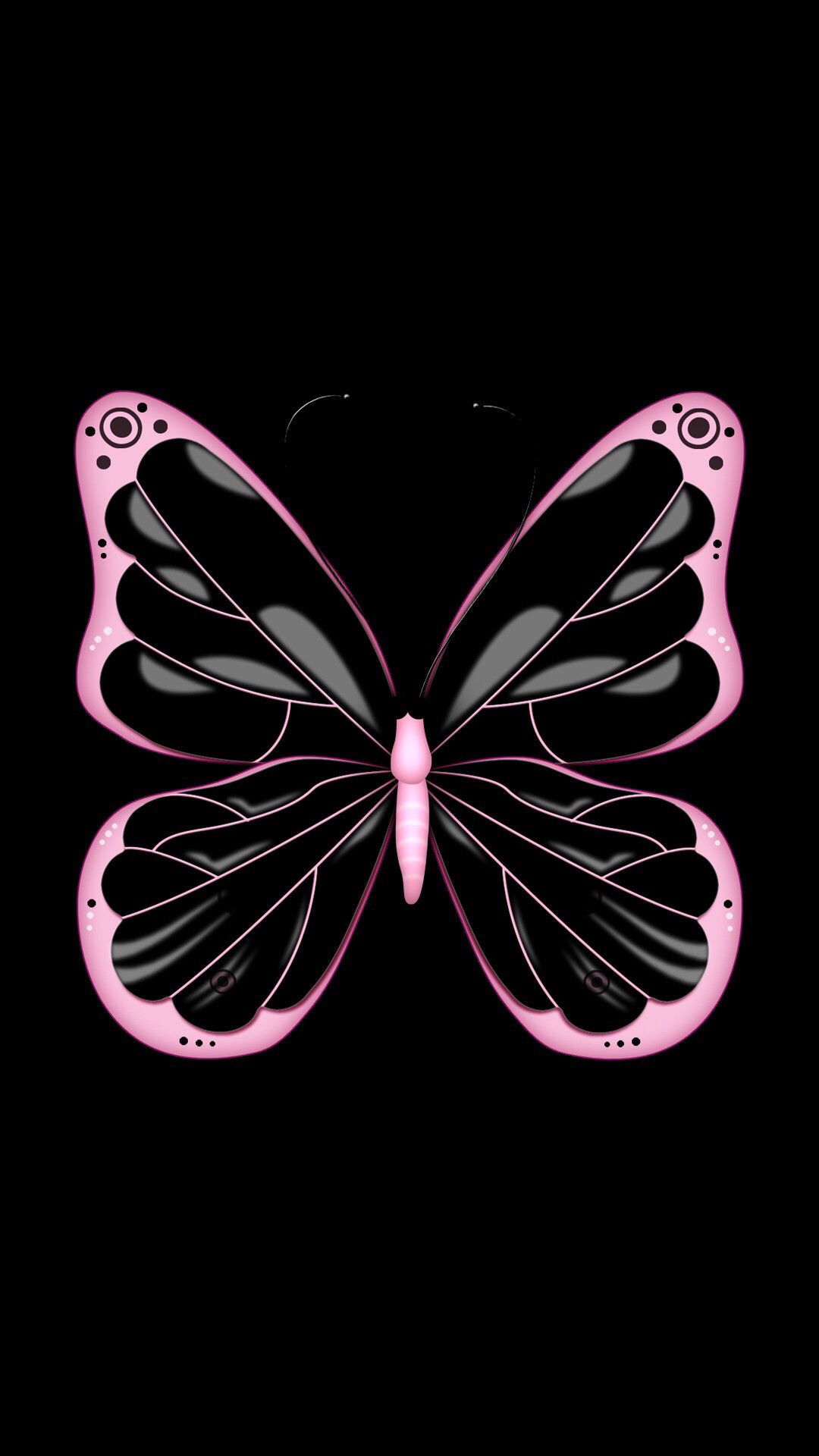 Farfalla rosa e nera, 1080x1920 Full HD Verticale, iPhone