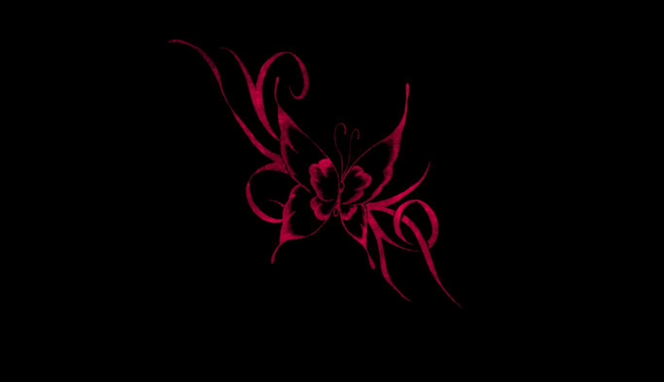 Farfalla tribale rossa nera, 1366x787 HD, Desktop