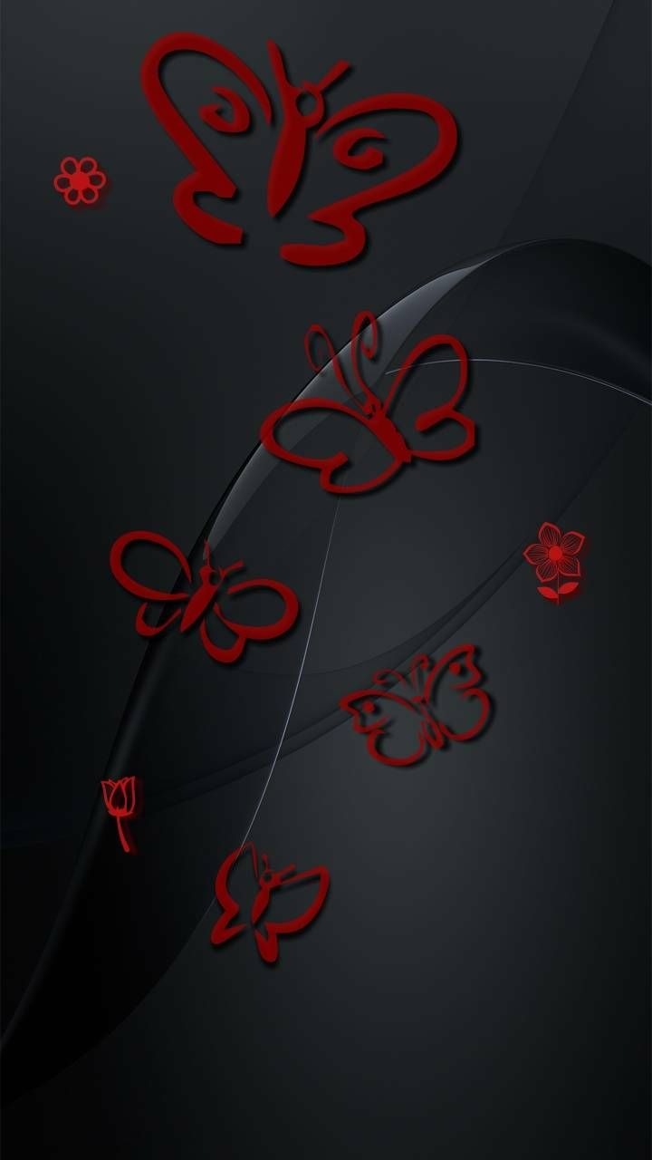 Farfalle rosse su nero, 720x1280 Full HD Verticale, Google Pixel