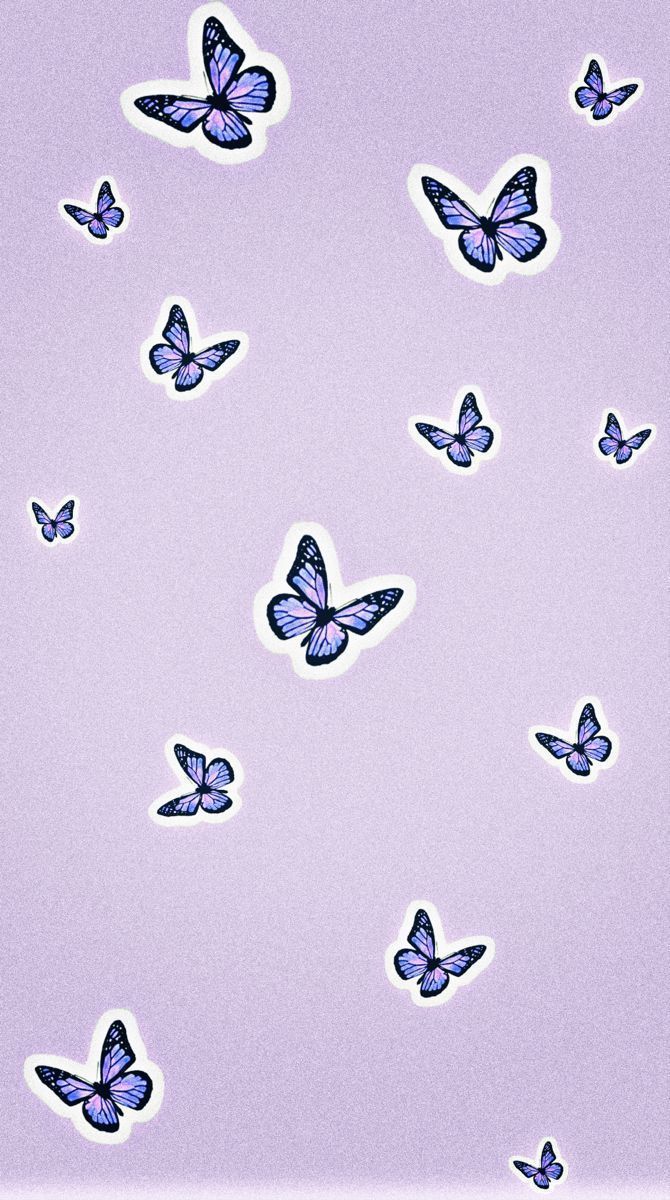 Farfalle viola su sfondo lilla, 670x1200 Full HD Verticale, Smartphone