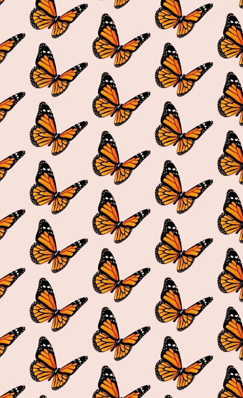 Farfalle monarca arancioni pattern, 783x1280 Full HD Verticale, iPhone