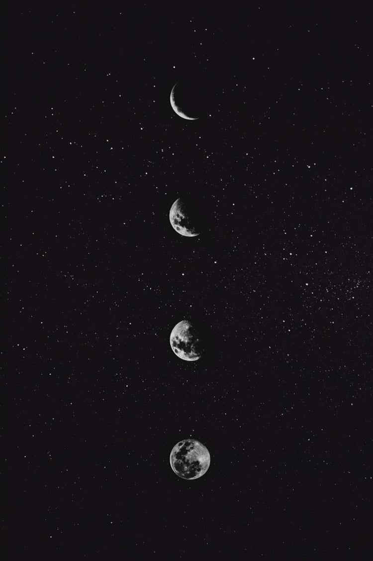 Fasi lunari cielo stellato, 750x1127 Full HD Verticale, Samsung Galaxy