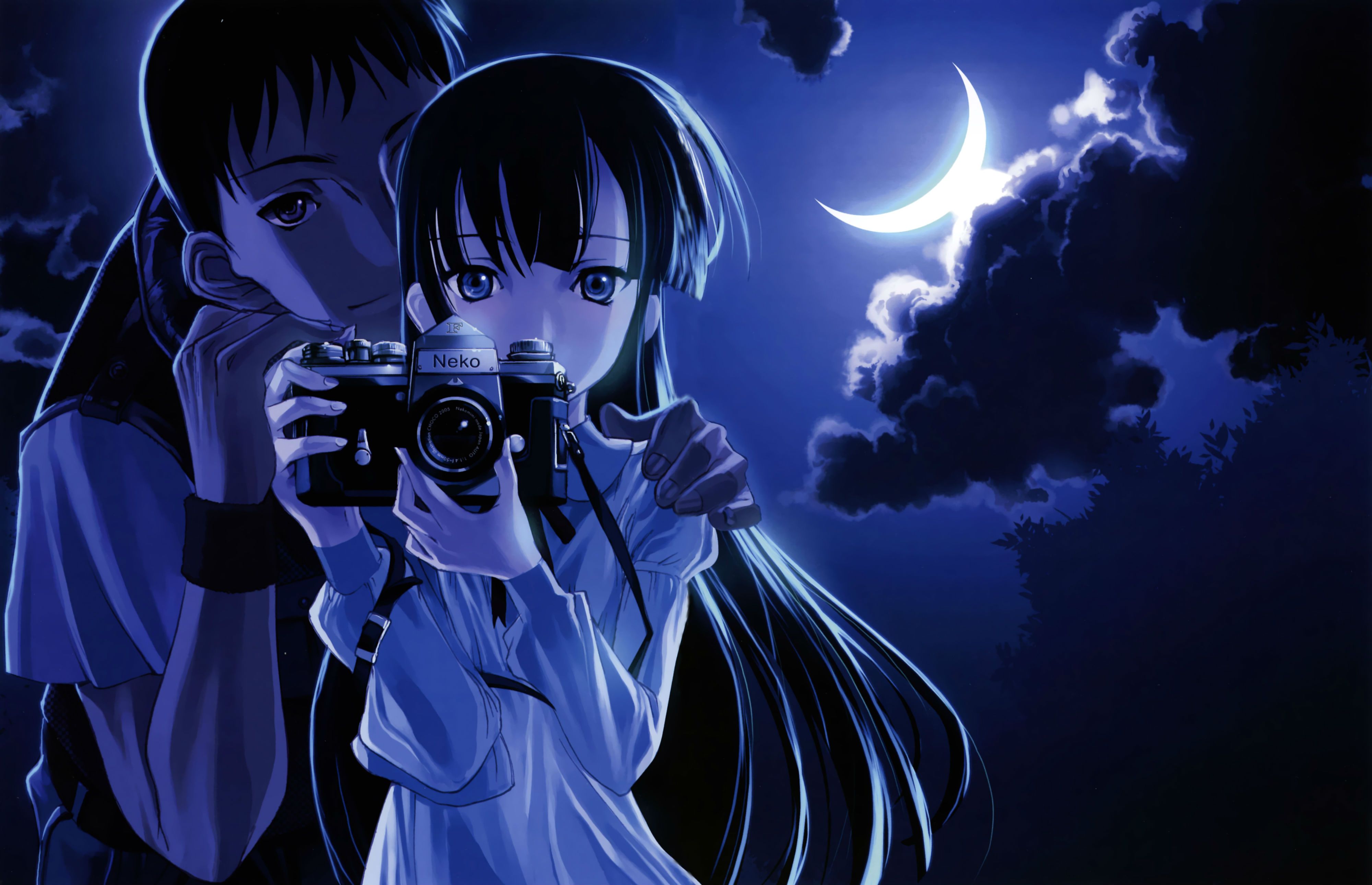 Anime coppia fotocamera notte, 4000x2581 Ultra HD, 4K TV