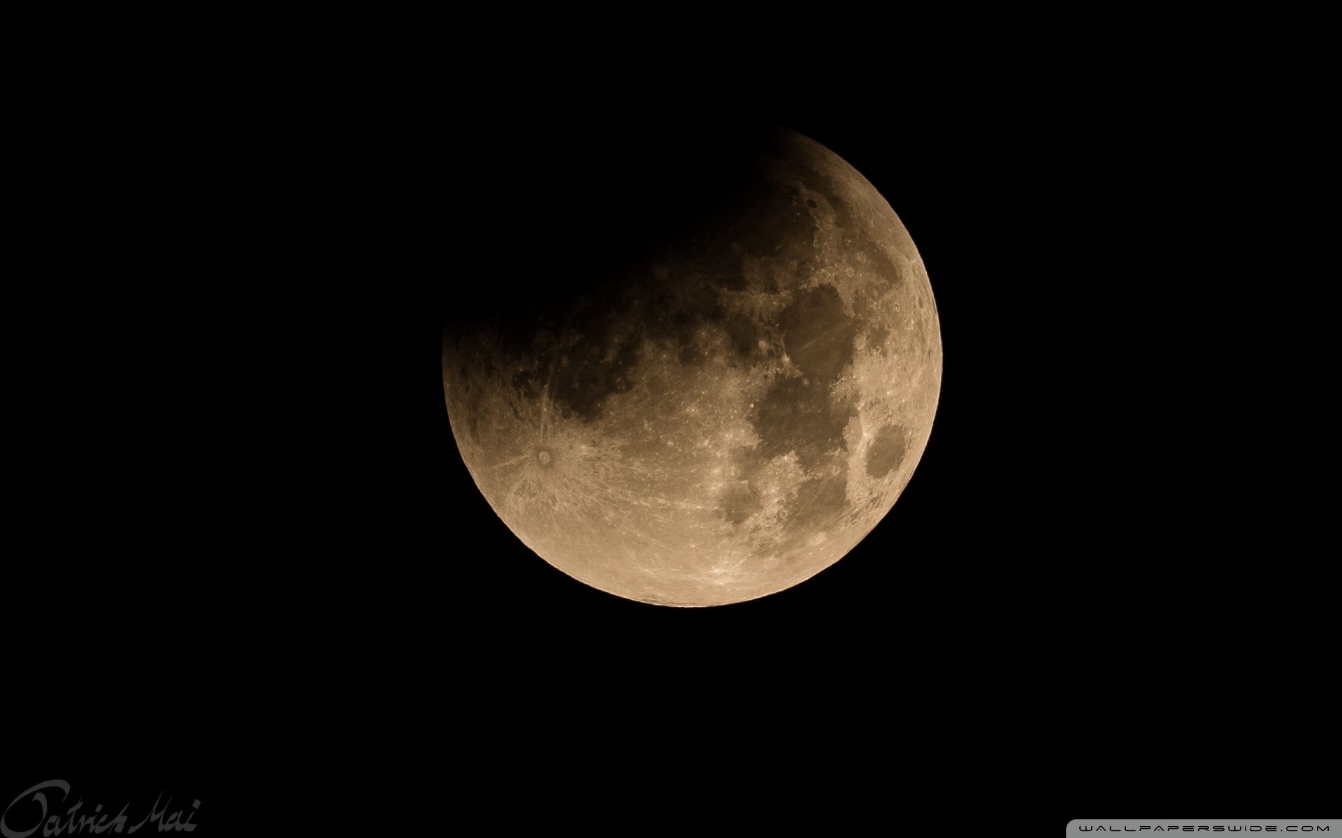 Fase lunare, luna crescente scura, 1920x1200 WUXGA, PC Desktop