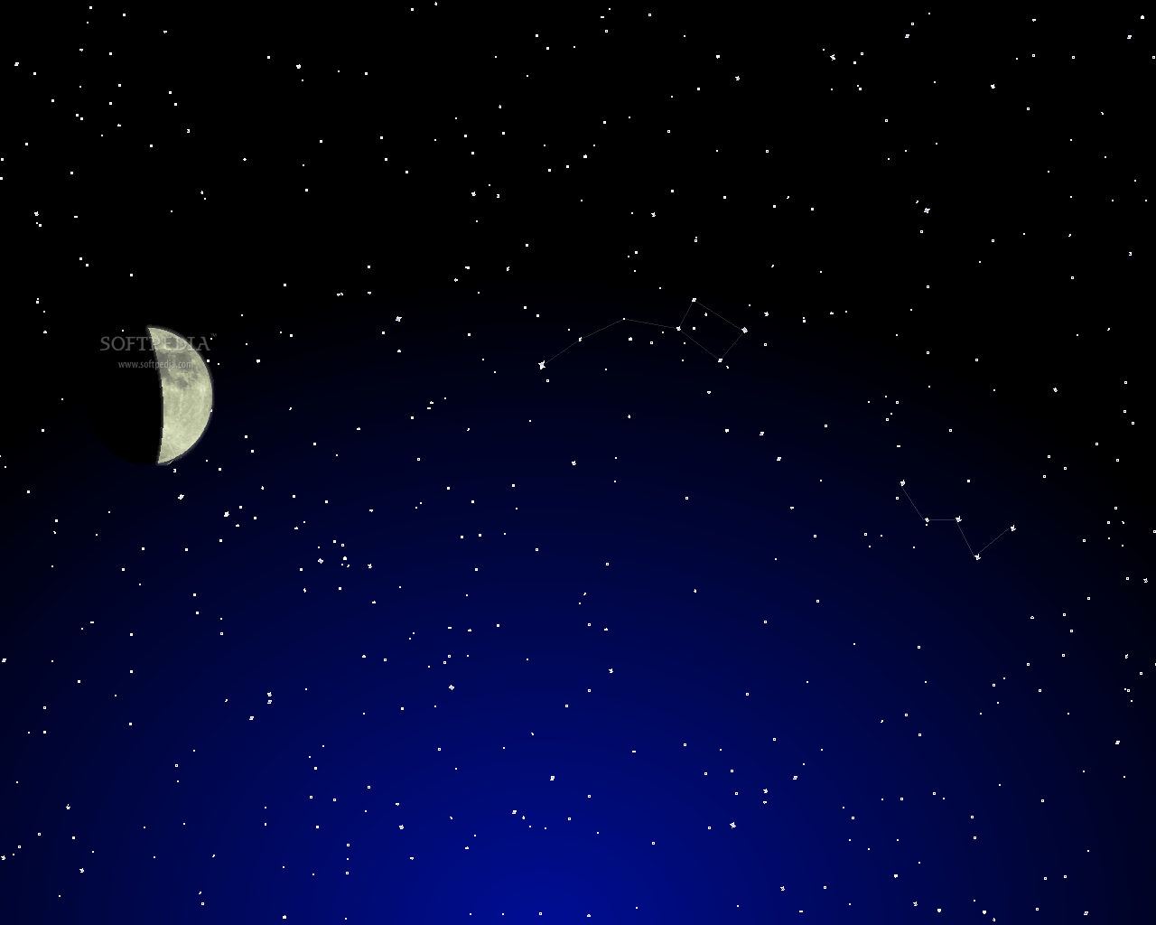 Luna crescente cielo stellato, 1280x1024 720p, Laptop
