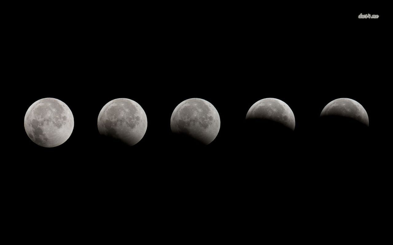 Fasi lunari sequenza spazio, 1280x800 720p, PC