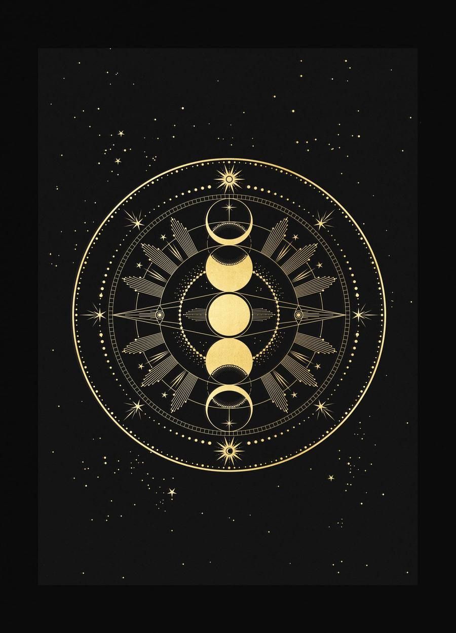 Totem fasi lunari dorato, 900x1250 Full HD Verticale, iPhone