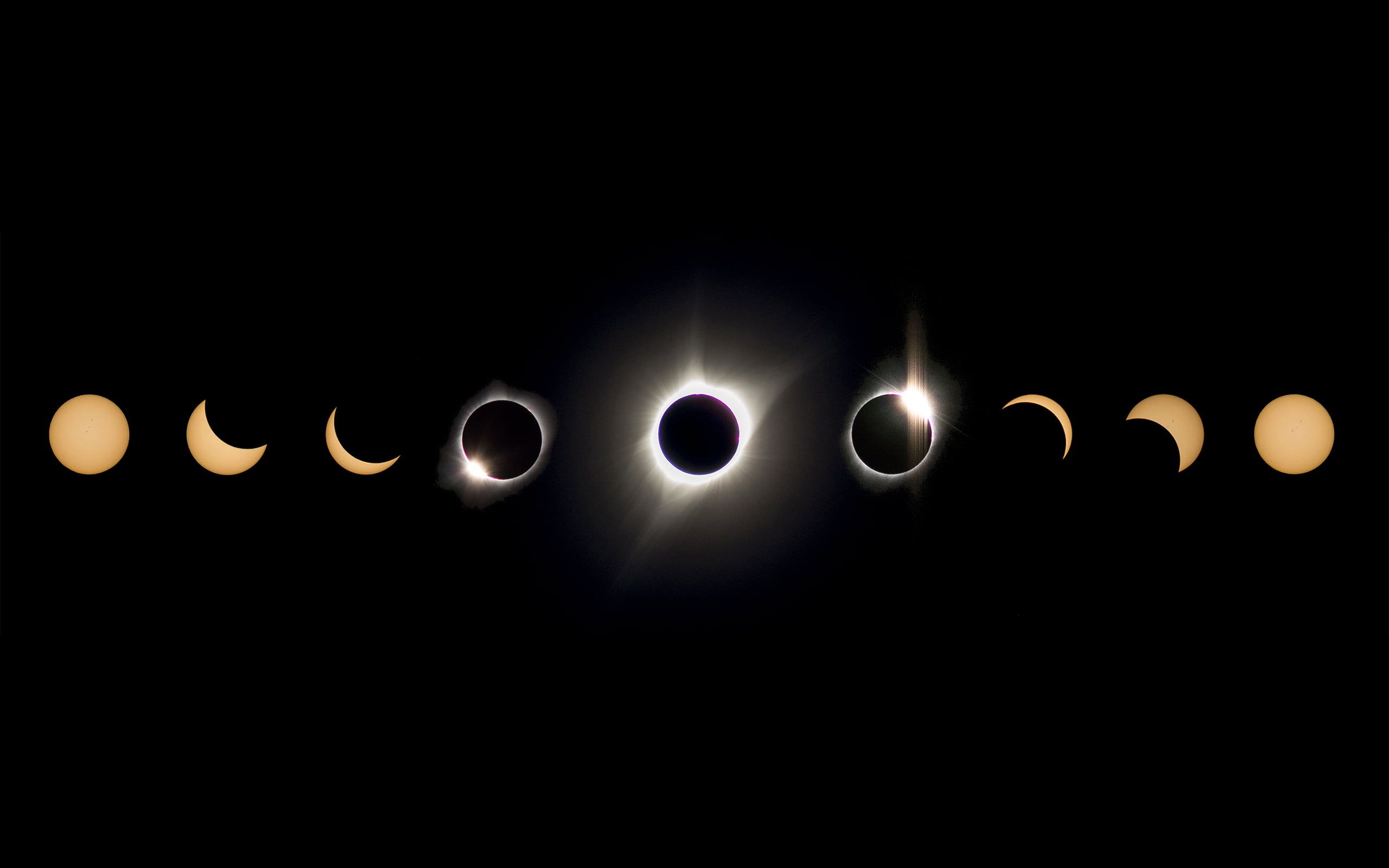 Fasi lunari eclissi solare, 2560x1600 2K+, Desktop