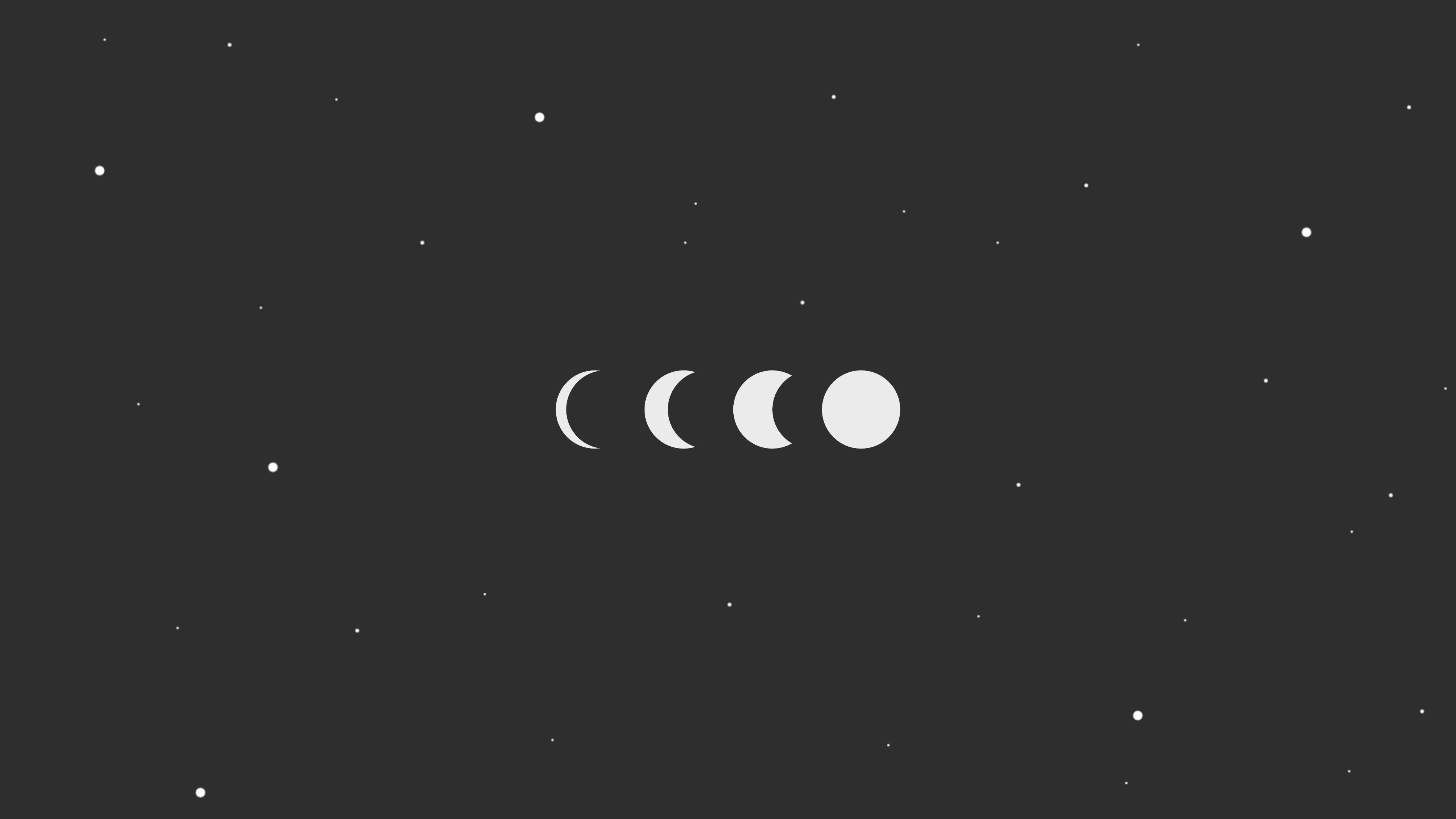 Fasi lunari minimaliste grigio, 3840x2160 Ultra HD, 4K TV