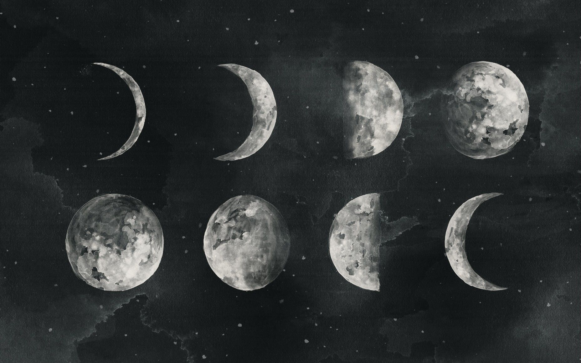 Fasi lunari cielo scuro, 1856x1161 HD, PC