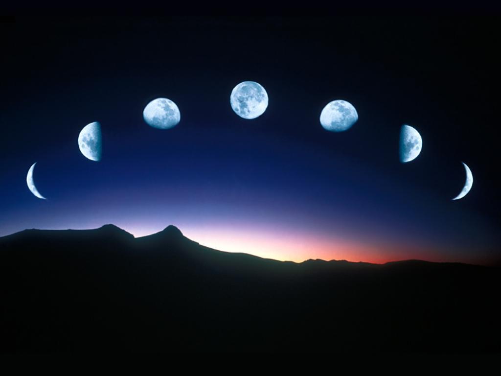 Fasi lunari cielo notturno, 1024x768 HD, PC