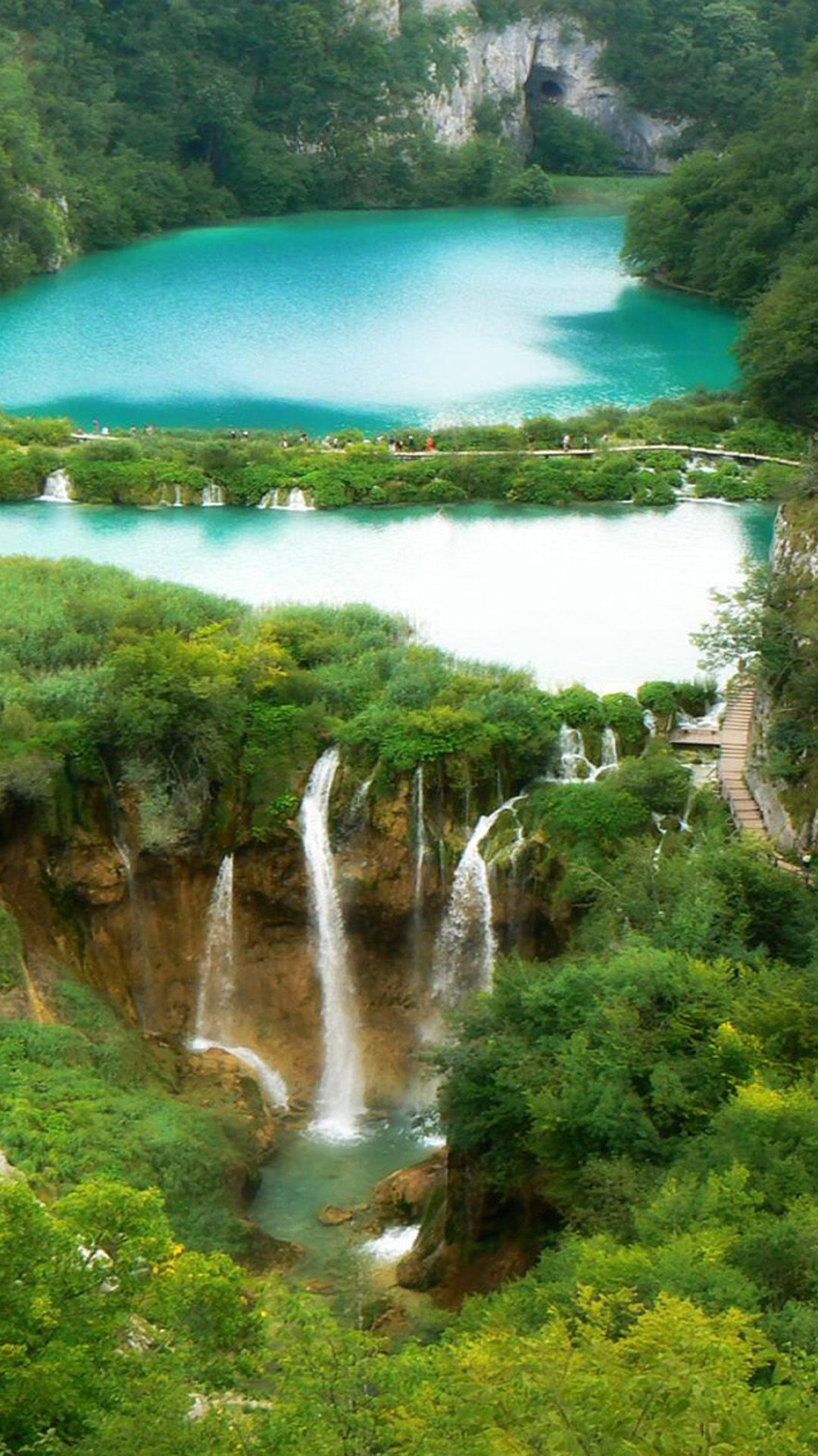 Cascate laghi turchesi foresta, 1080x1920 Full HD Verticale, Smartphone