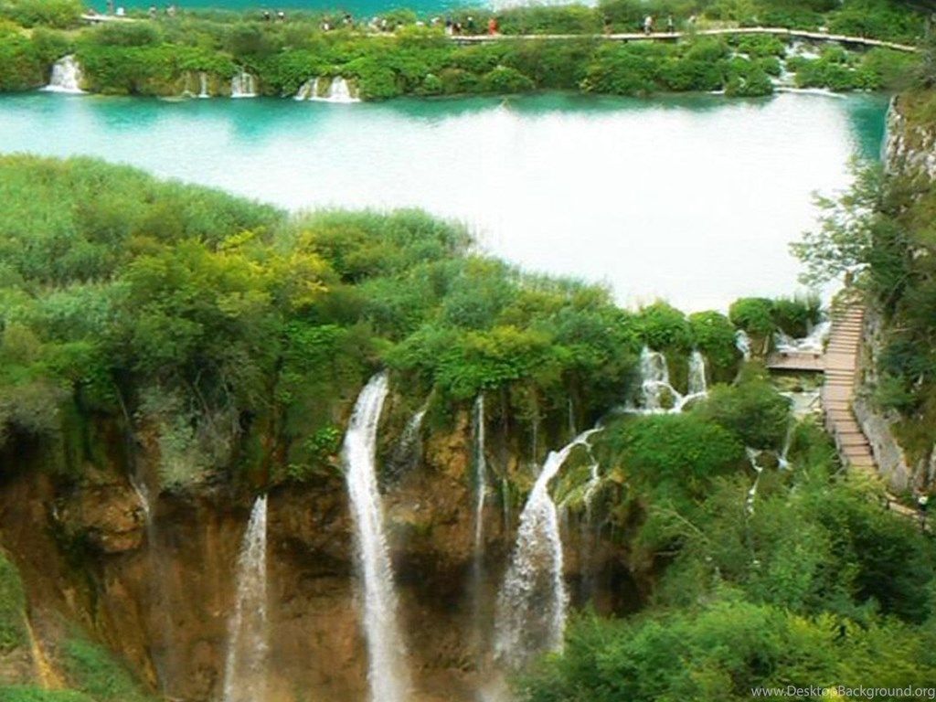 Cascate laghi Plitvice foresta, 1024x768 HD, Desktop