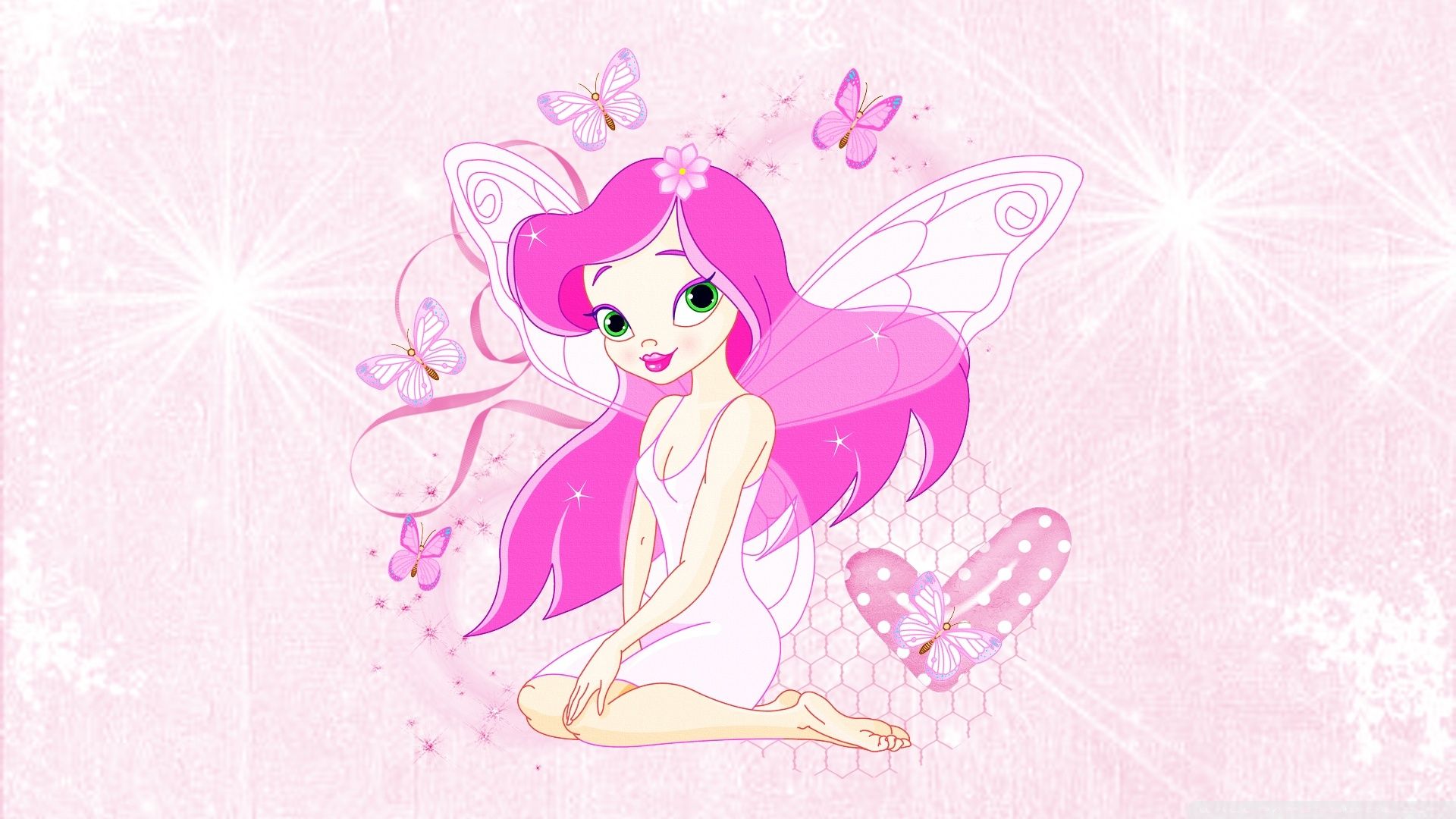 Fata farfalla rosa anime, 1920x1080 Full HD, Desktop