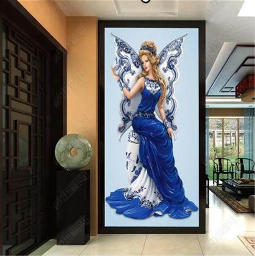 Fata farfalla vestito blu, 1024x1026 Verticale, Telefono