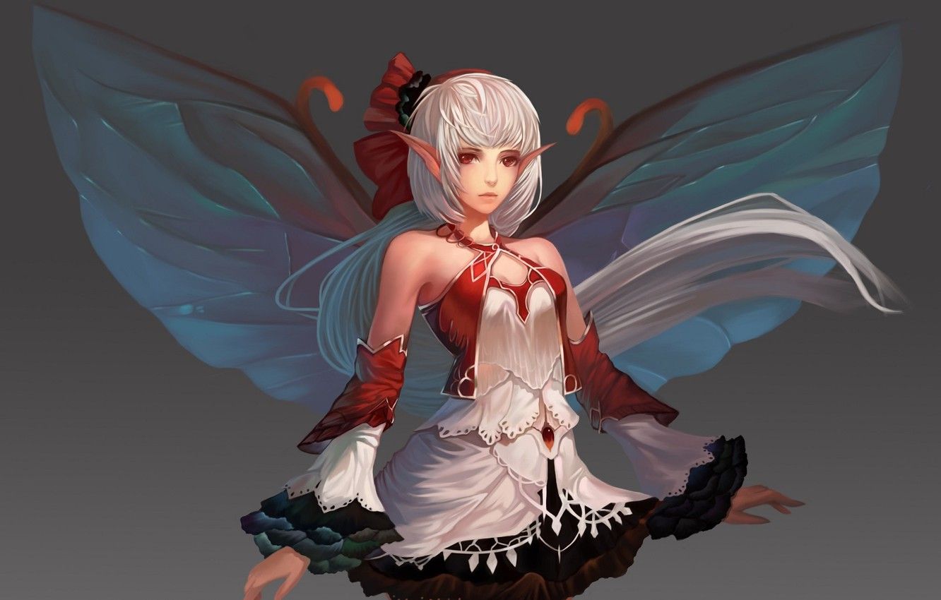 Fata farfalla capelli bianchi, 1332x850 720p, PC