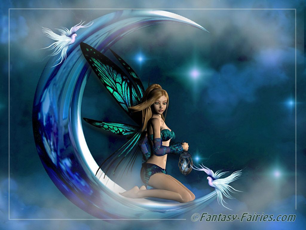 Fata sulla luna blu, 1024x768 HD, iMac