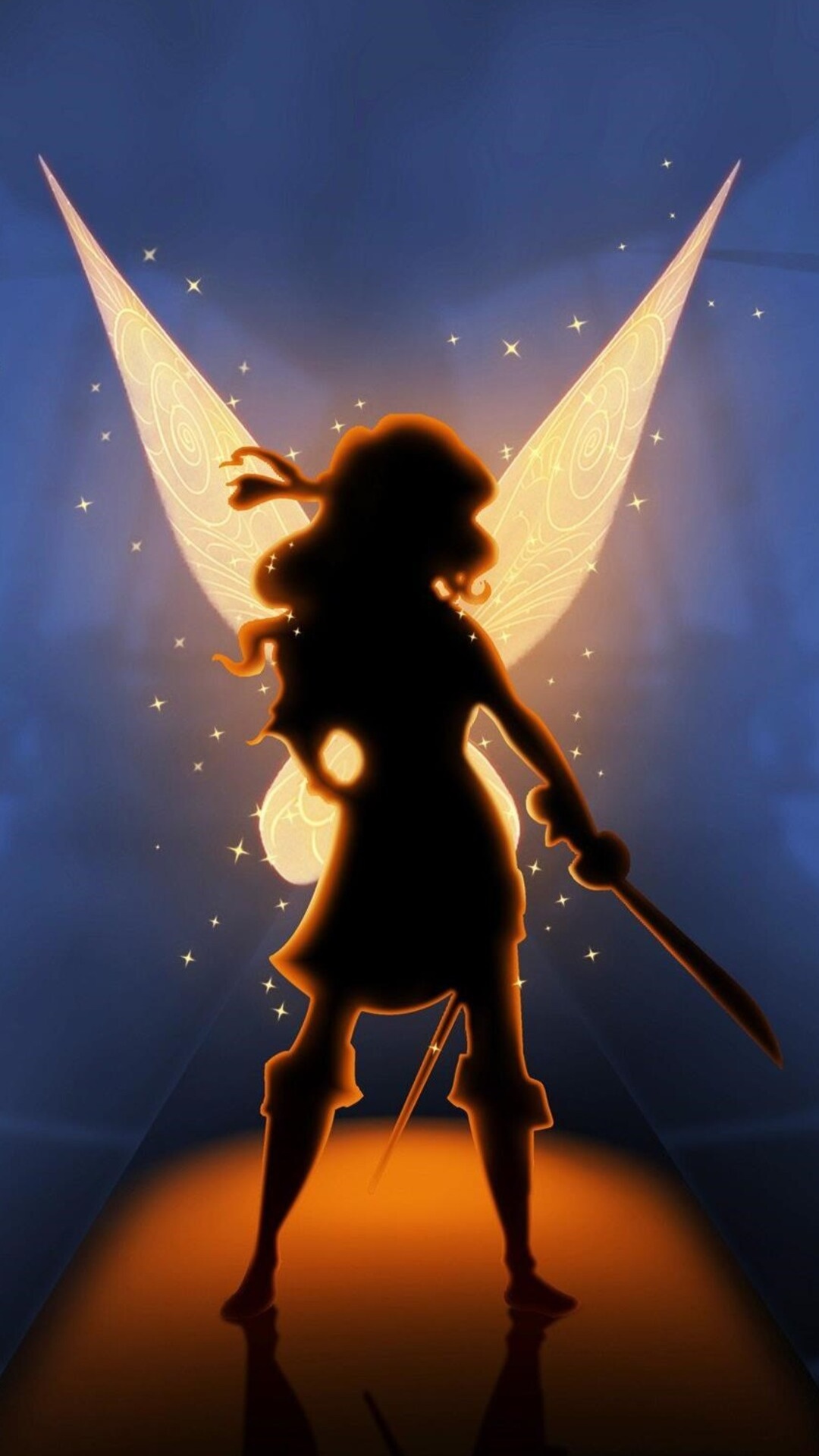 Fata silhouette con spada, 1080x1920 Verticale, Samsung Galaxy