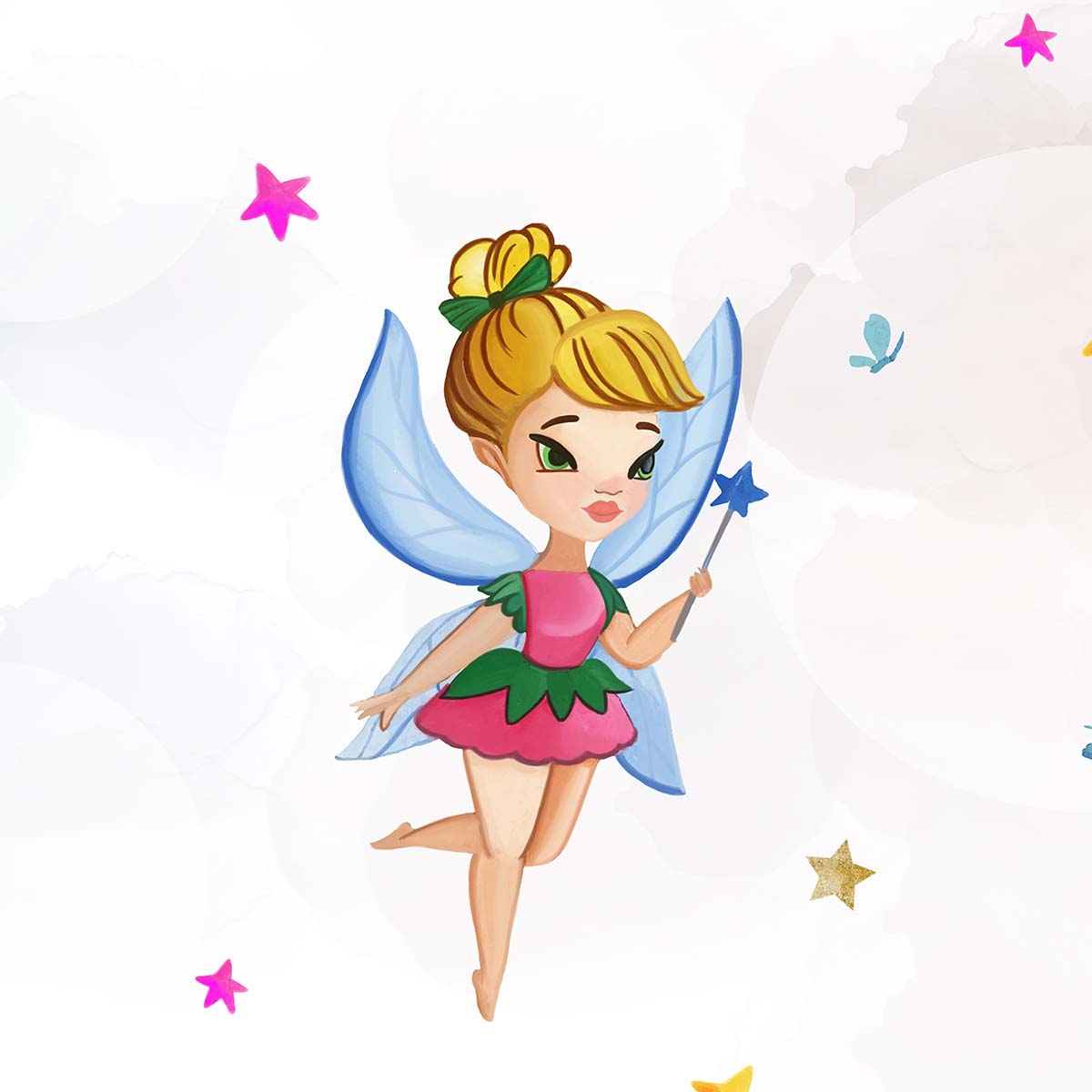 Fatina cartoon con bacchetta magica, 1200x1200 HD, PC